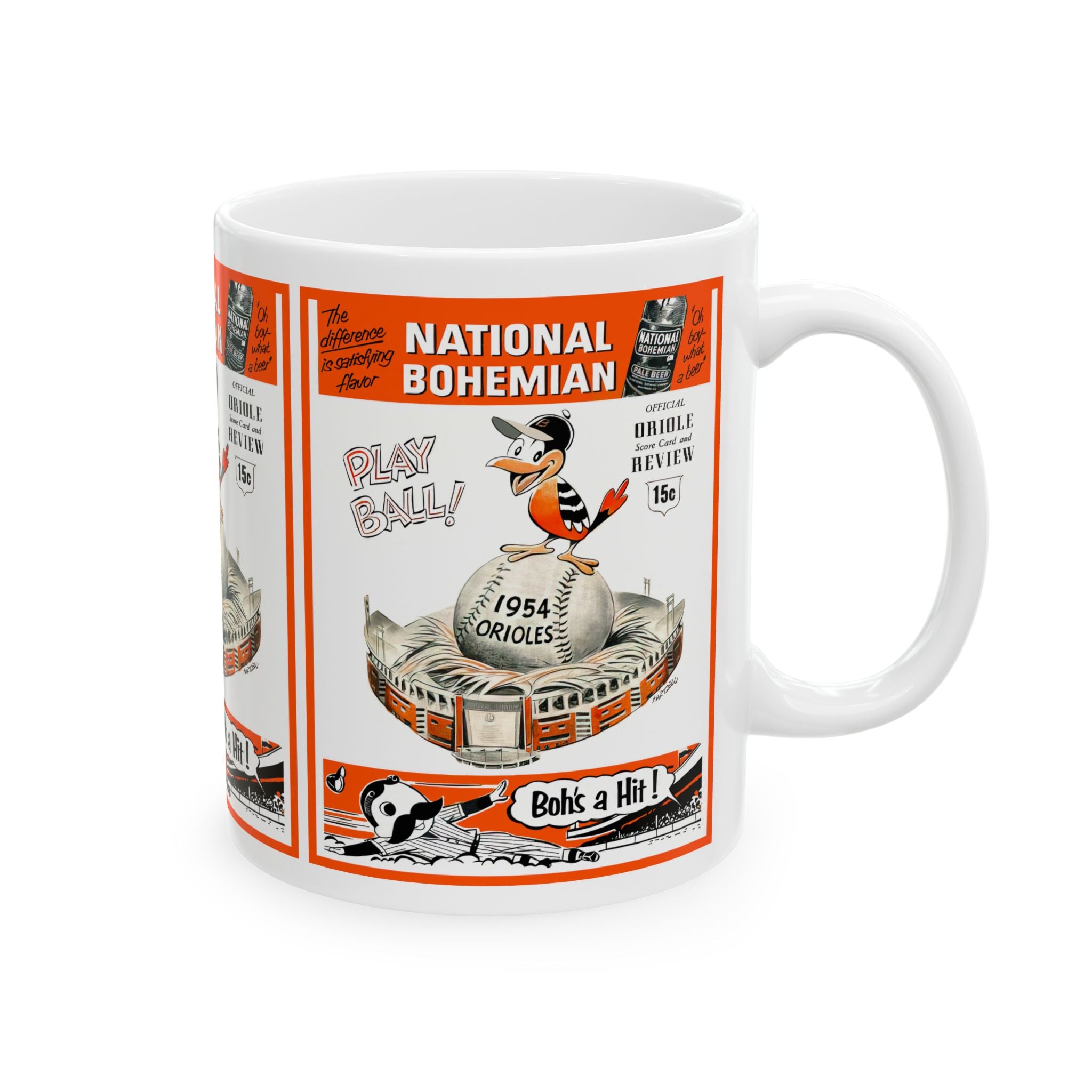 Vintage 1954 Baseball Baltimore Orioles Ceramic Mug, Sports Fan Gift, Coffee Cup, Tea Mug, Baseball Lover Gift, Orioles Memorabilia