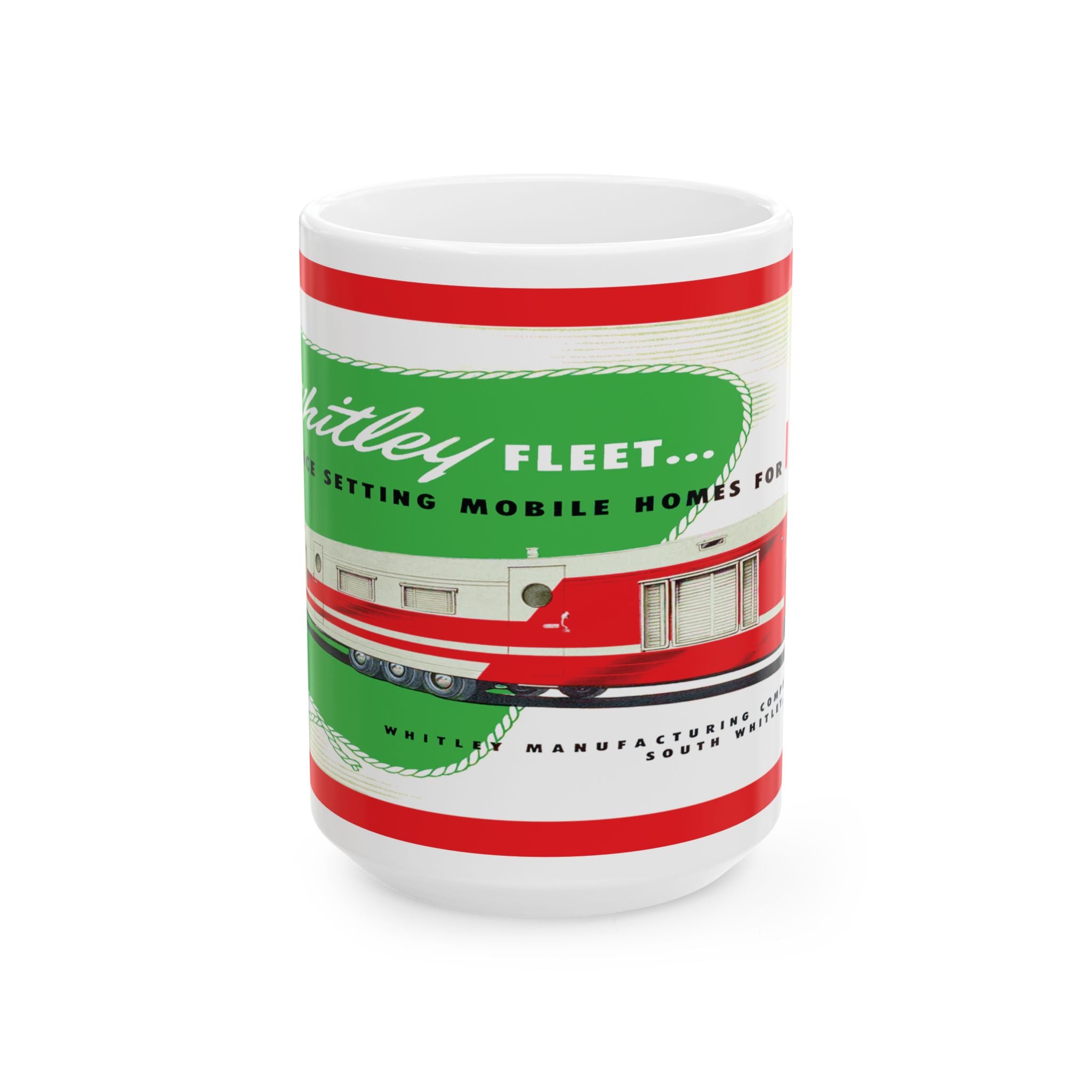 Vintage Camper Ceramic Mug, 1954 Whitley Trailer Retro Travel Coffee Cup, Camping Tea Mug, Campervan  Drinkware, Happy Camper Drink Cup,