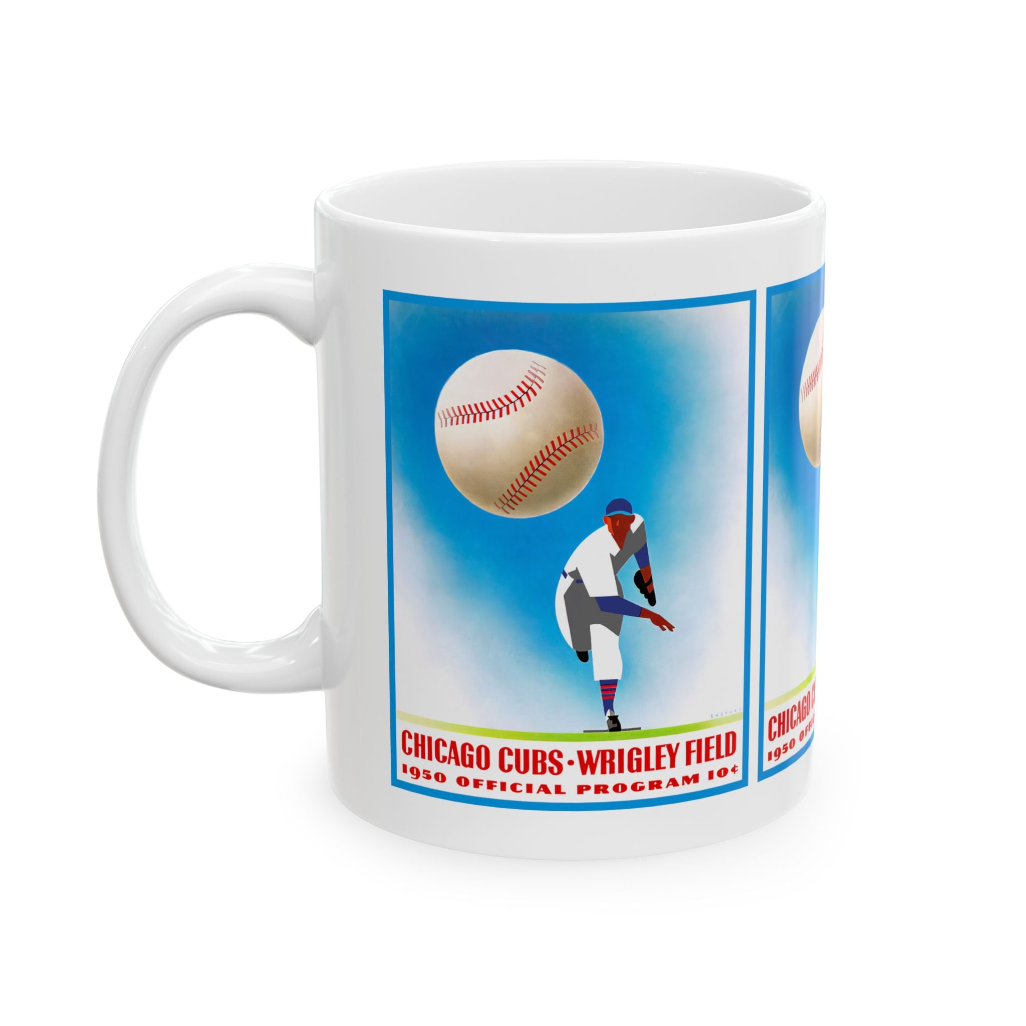 Vintage Chicago Cubs Ceramic Mug, Baseball Enthusiast Gift, Sports Fan Coffee Cup, Retro Baseball Team Memorabilia, Father's Day Present,
