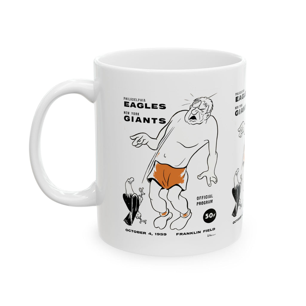1959 Football Giants Eagles Mug | Vintage Football Ceramic Coffee Cup, 11oz and 15oz