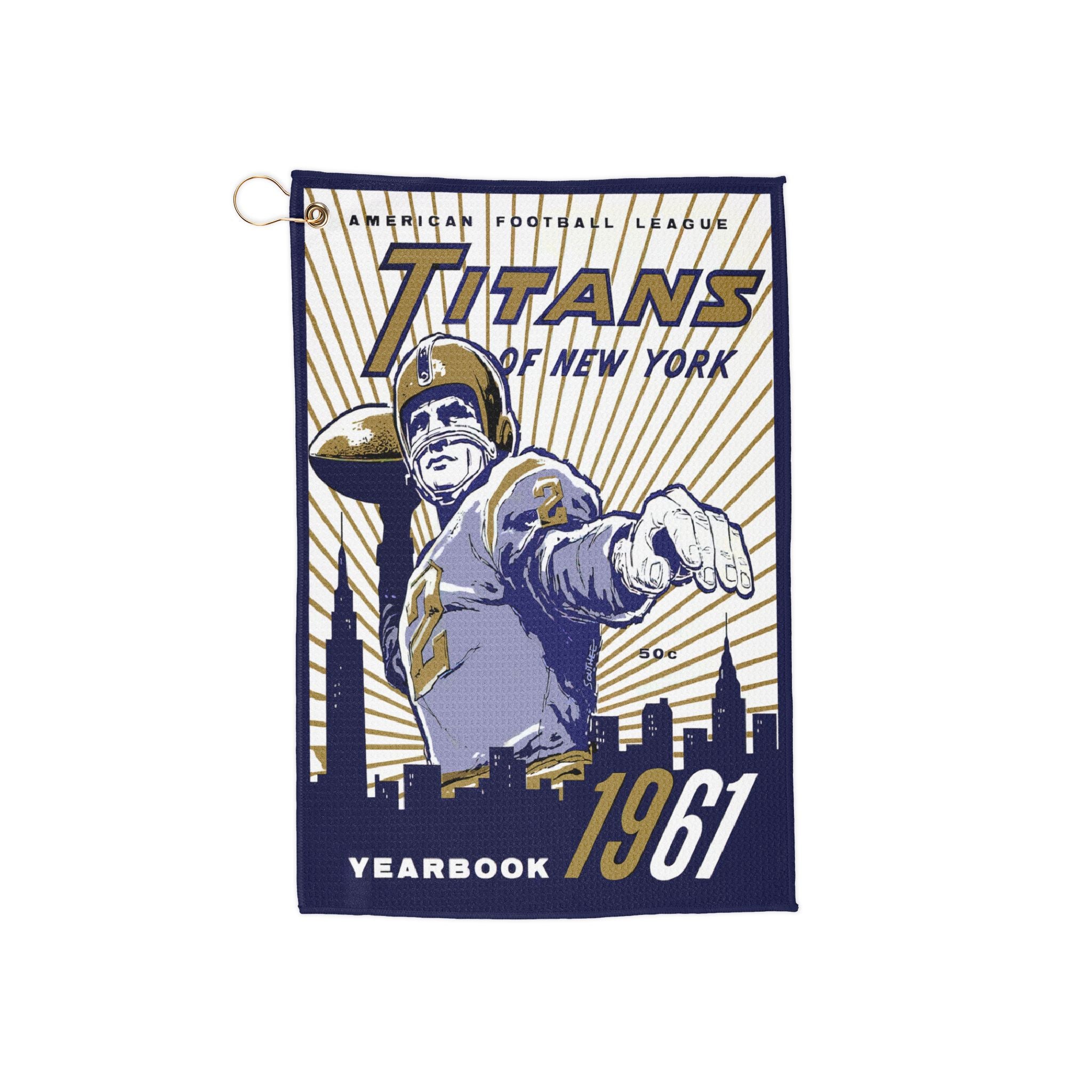 Vintage 1961 Football New York Titans Golf Towels - Sports Towel, Golf Accessories, Sports Fan Gift, Retro Golf Gear, Sports Memorabilia