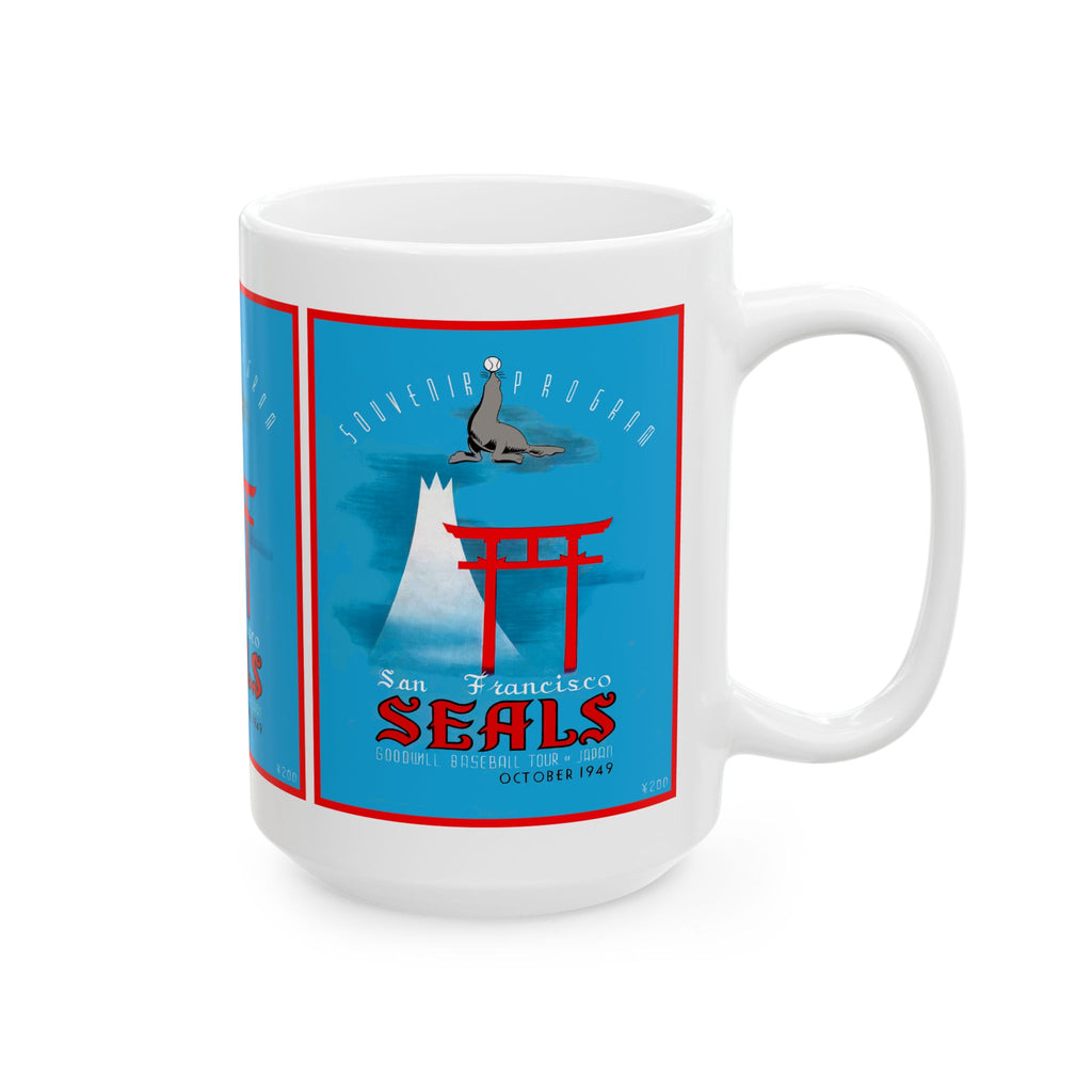 Ceramic Mug, 1949 Baseball San Francisco Seals Japan Tour, Vintage Sports Lover Gift, Baseball Fan Mug, Coffee Cup, Gift for Him, Retro