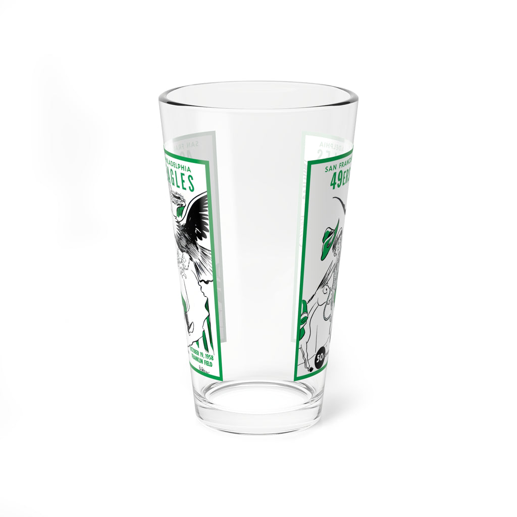 Mixing Glass, Vintage 1958 Football Philadelphia Eagles San Francisco 49ers, Football Pint Glass, Sports Barware, Football Gift
