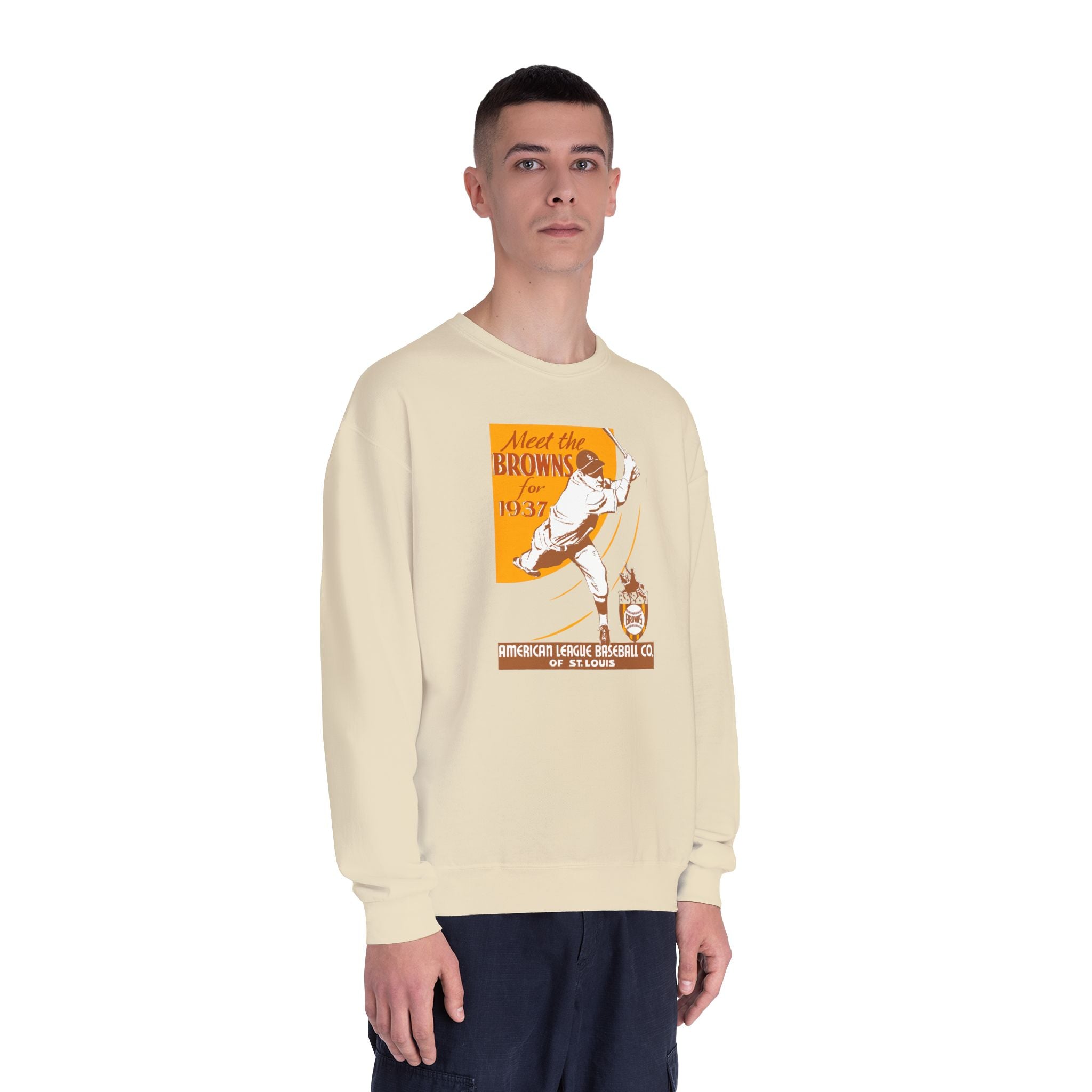 1937 Vintage St. Louis Browns Baseball Media Guide Cover - Unisex NuBlend® Crewneck Sweatshirt