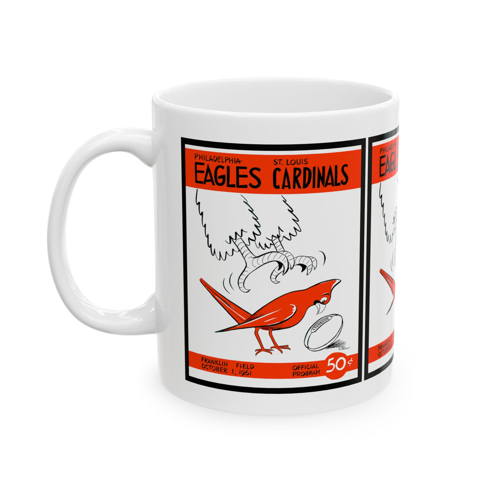 1961 Vintage Eagles - Cardinals Football Program Cover - Ceramic Mug, 11oz, 15oz