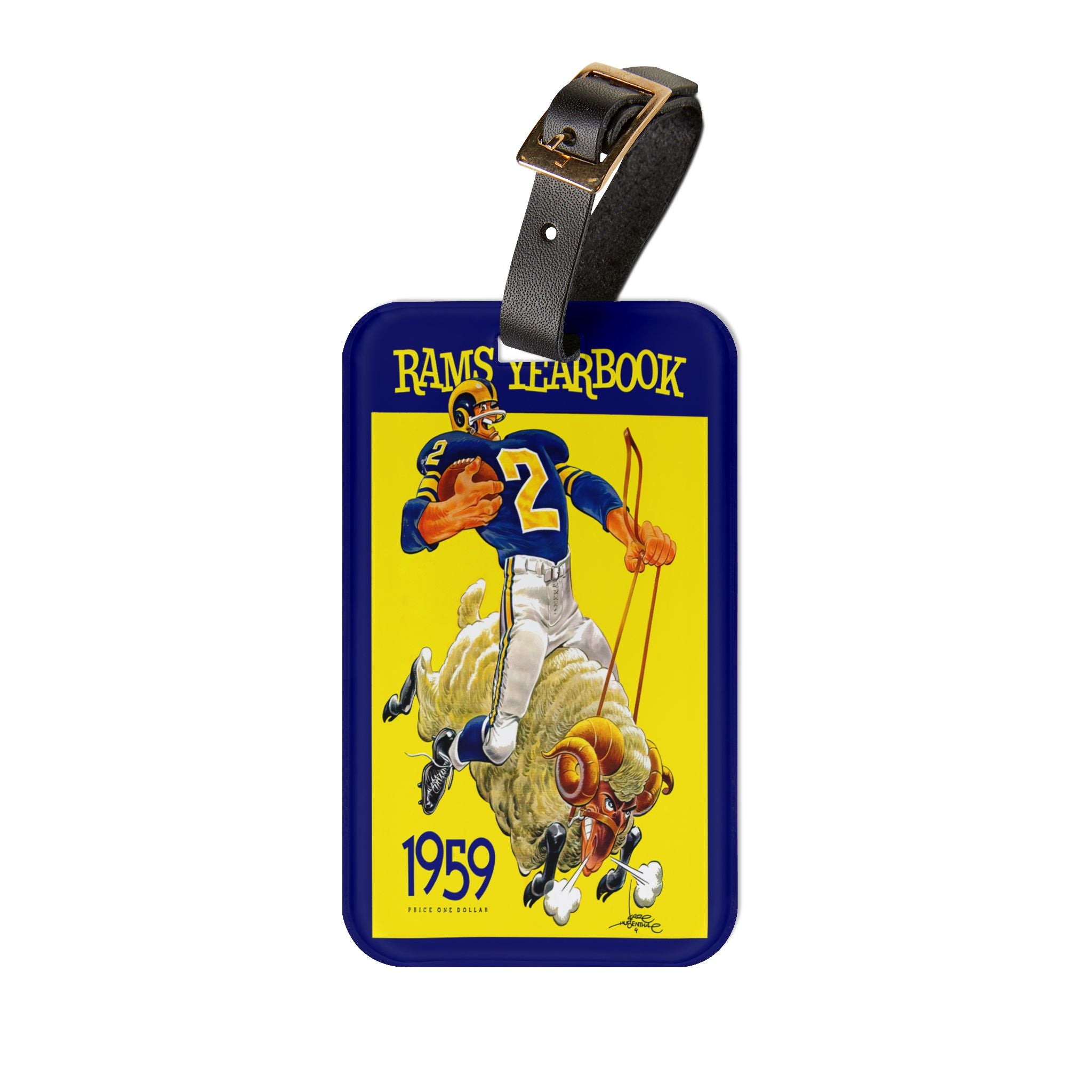 1959 Football Los Angeles Luggage Tag | Vintage Sports Travel ID