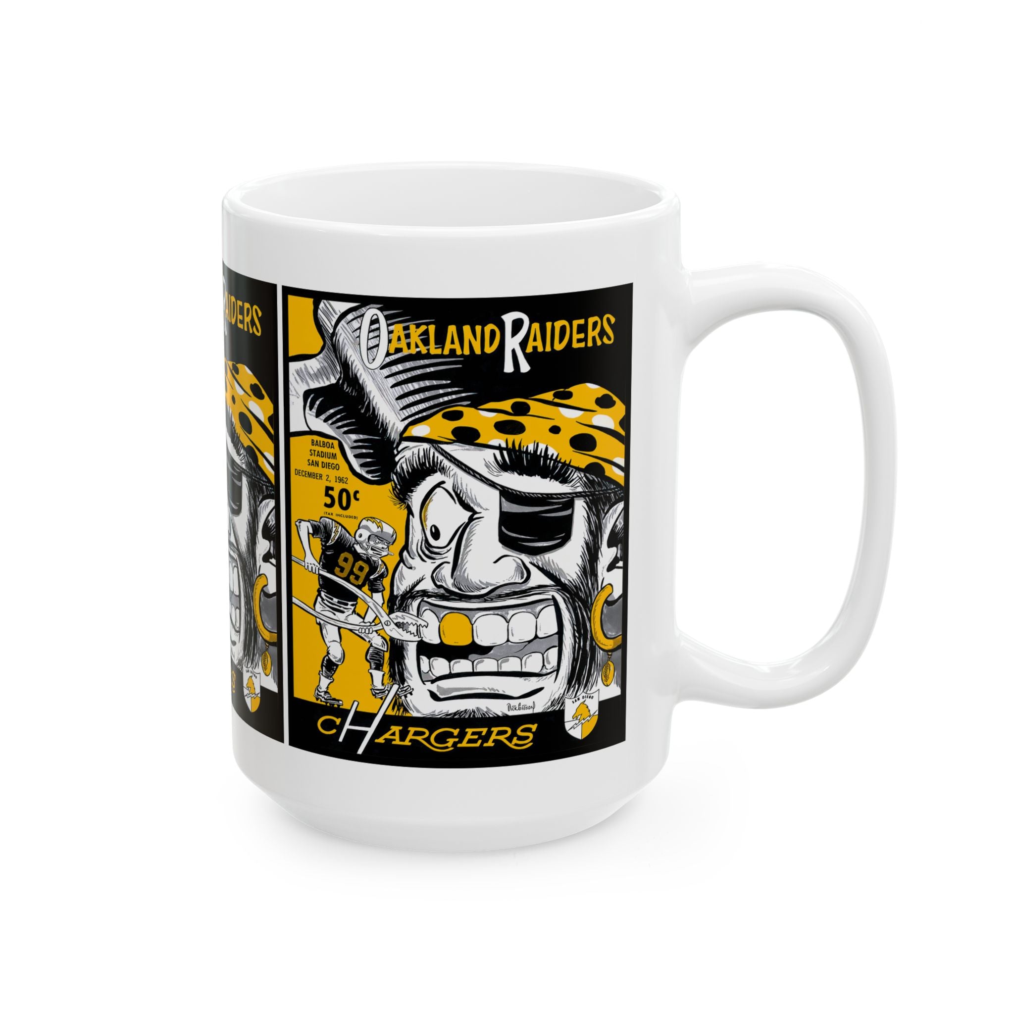 Football Ceramic Mug, Oakland vs San Diego, Sports Fan Gift, Gift for Him, Office Decor, Football Memorabilia