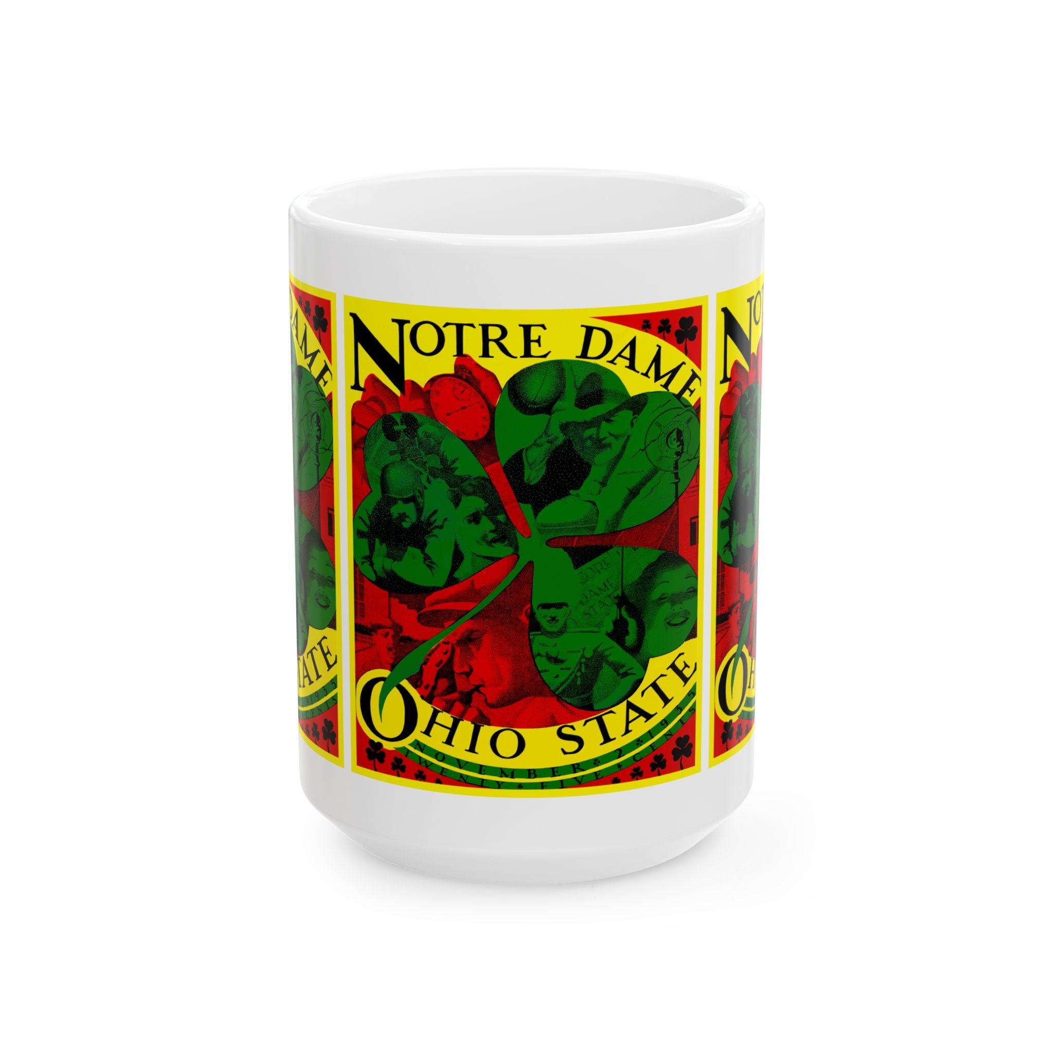 Vintage Football Ceramic Mug, 1935 Notre Dame-Ohio State Cup, Sports Fan Gift, Game Day Coffee Mug, Football Lover Gift, Football