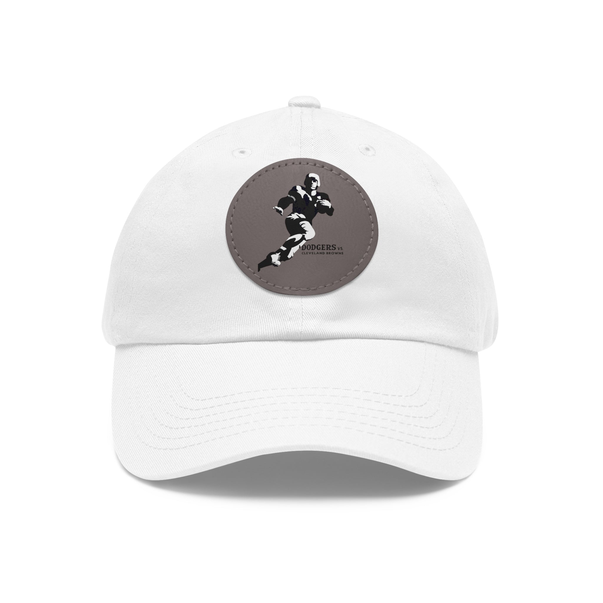 1947 Vintage Brooklyn Dodgers - Cleveland Browns Football - Dad Hat with Leather Patch (Round)