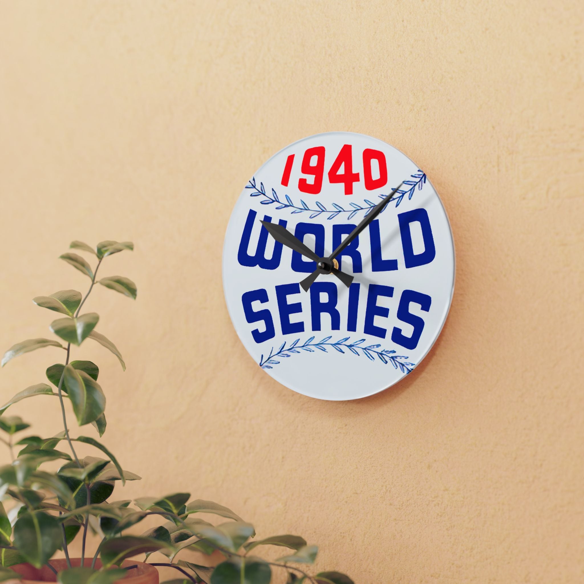 Vintage Baseball World Series Acrylic Wall Clock, Sports Fan Gift, Unique Home Decor, Man Cave Clock, Custom Sports Clock