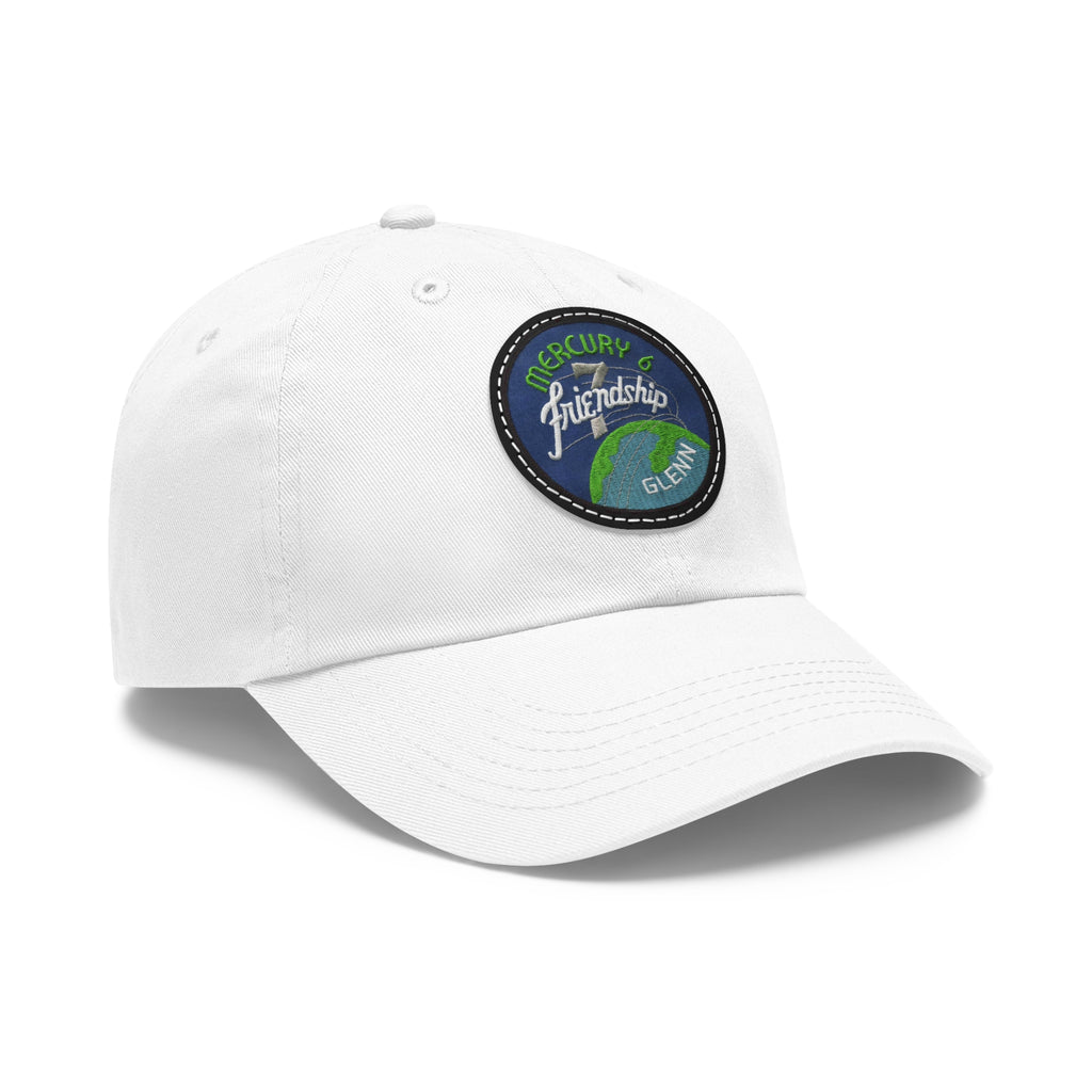 NASA - Mercury 6 - Friendship 7 Flight Patch - Dad Hat with Leather Patch (Round)