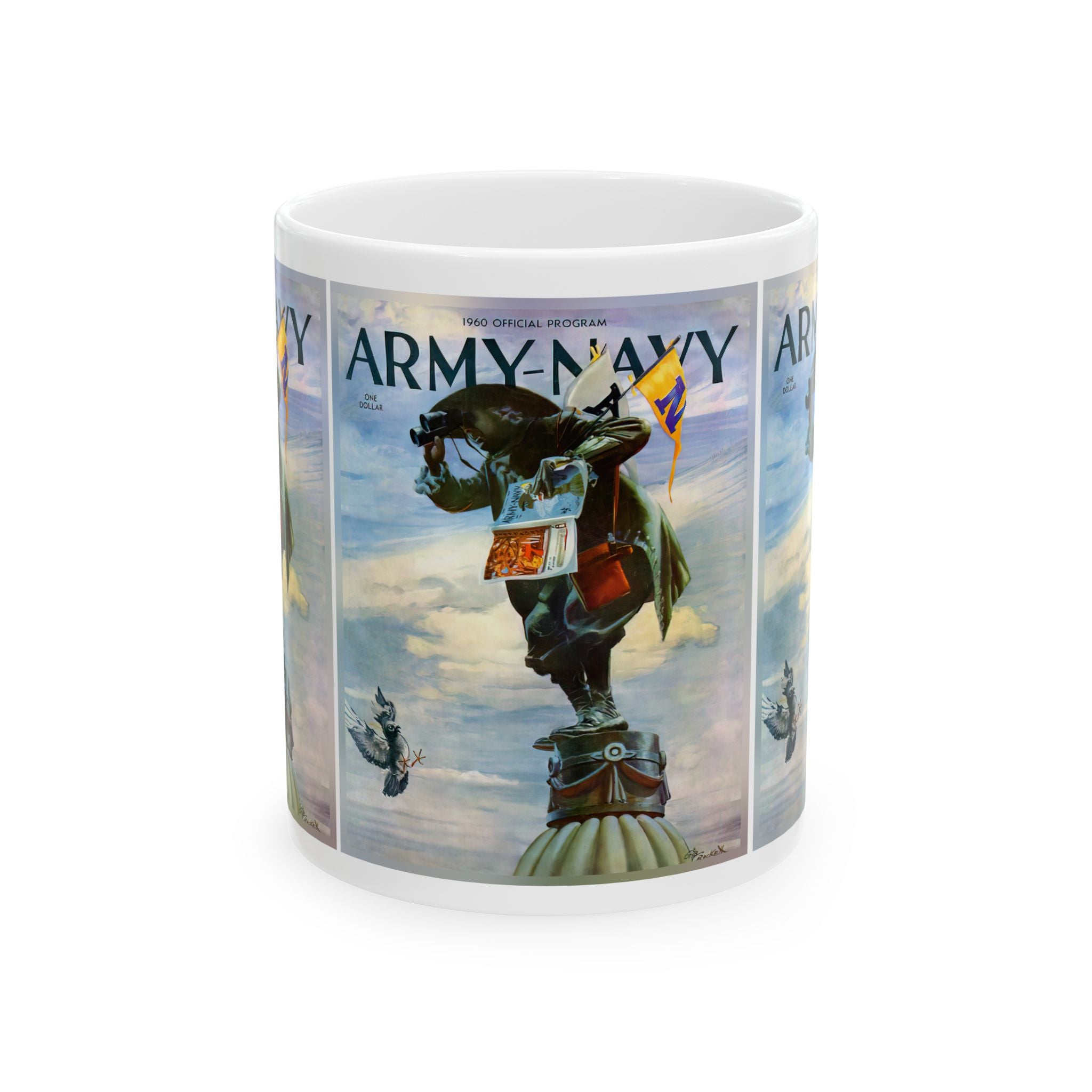 Vintage Army-Navy Football Ceramic Mug, 1960 Game Souvenir Cup, Sports Fan Gift, Military History Memorabilia, College Football Game Day