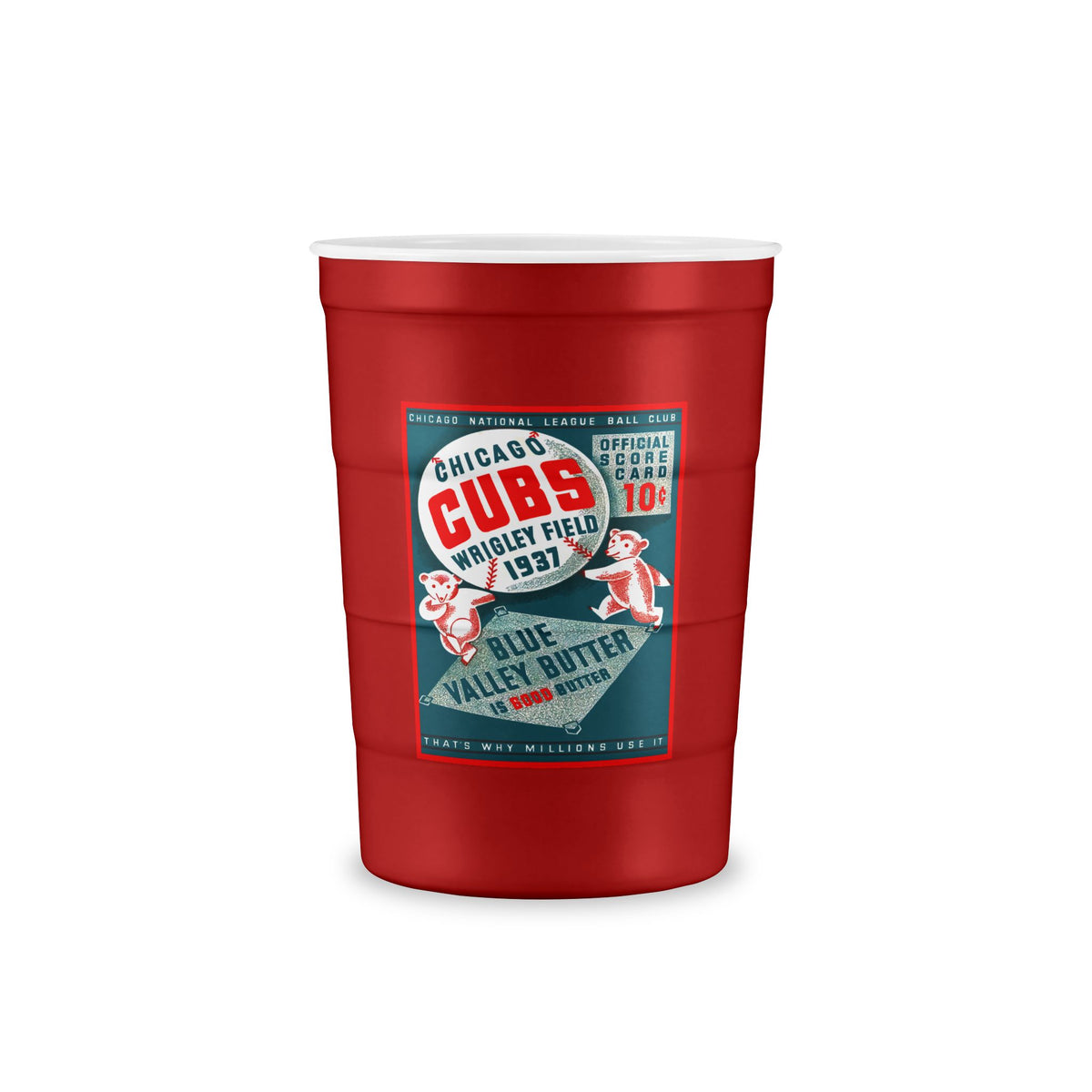 1937 Baseball Chicago Cubs Program Cover - Recyclable Steel Cup — Stainless Reusable Party Cup