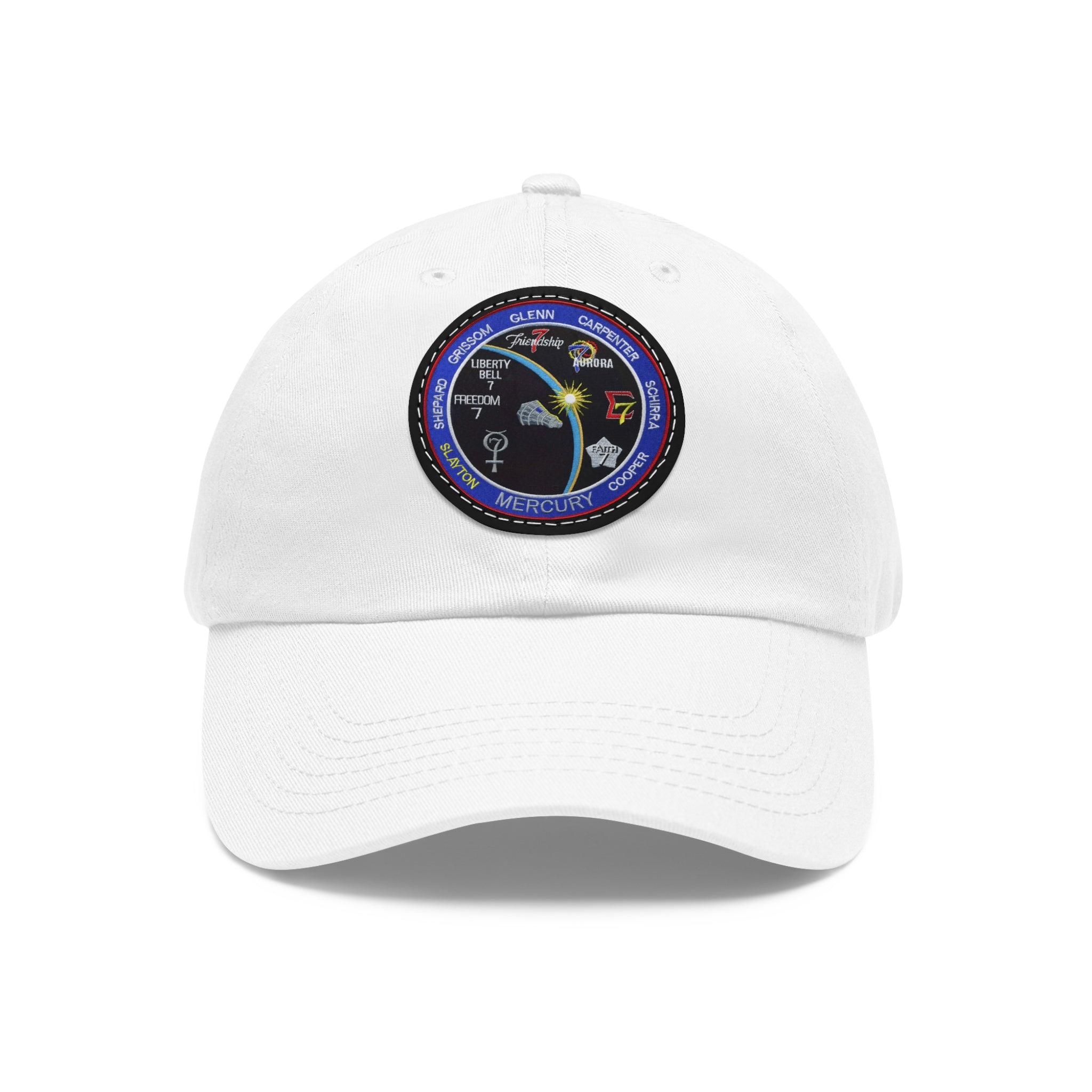 NASA Mercury Program - Flight Patch - Dad Hat with Leather Patch (Round)