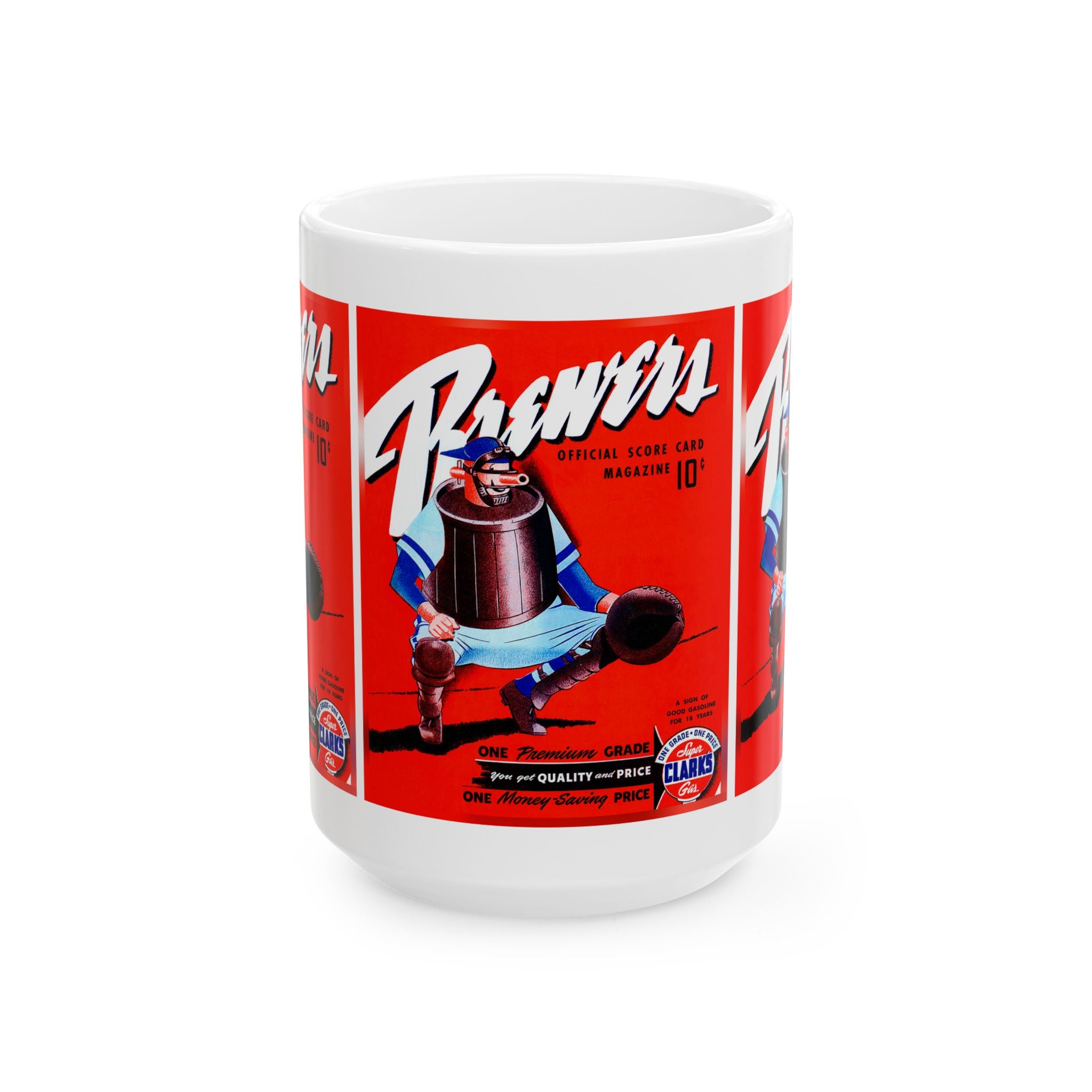 Retro Baseball Mug, Sports Fan Gift, 1950 Vintage Baseball Cup, Milwaukee Brewers Memorabilia, Baseball Enthusiast Present, 11oz, 15oz Mug