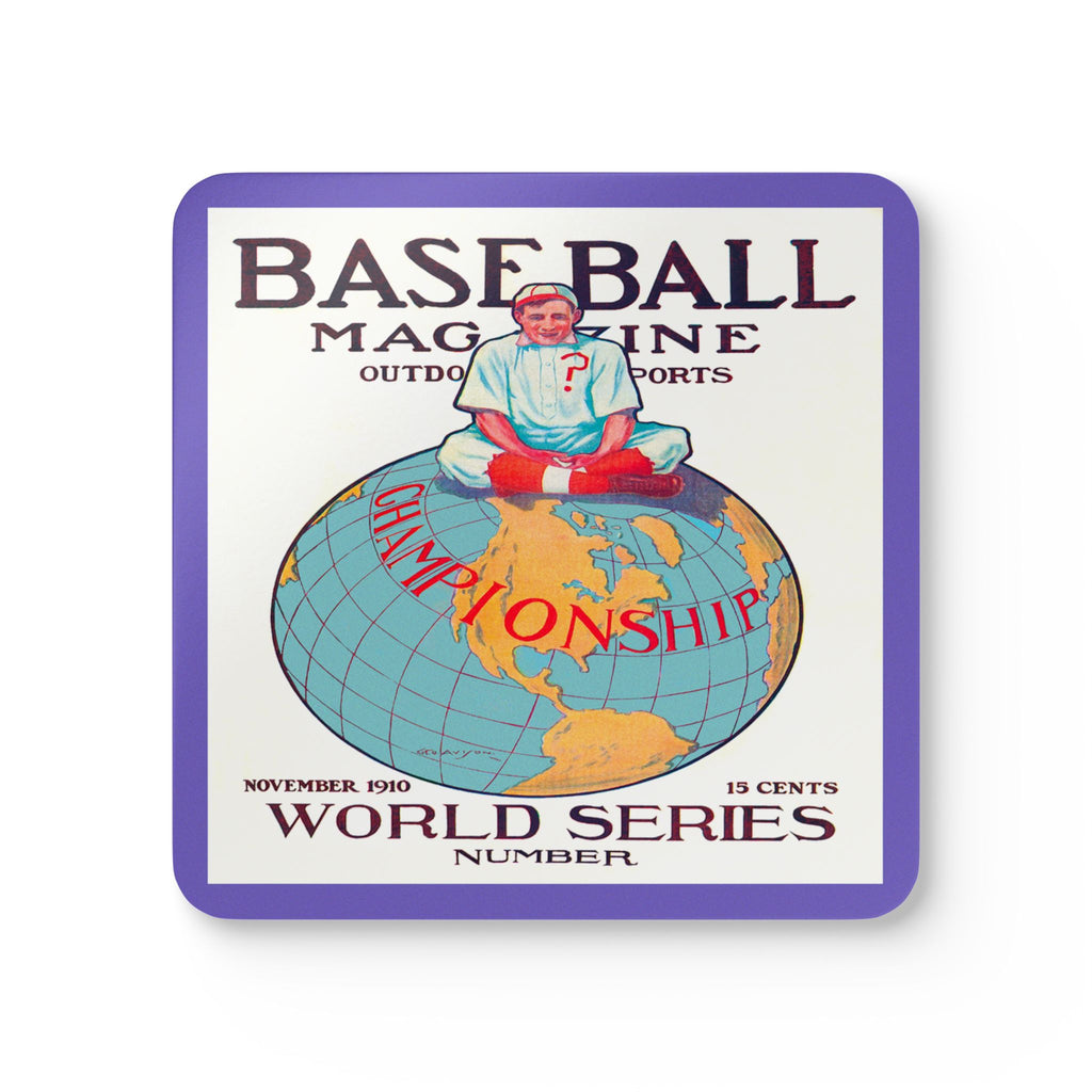1910 Baseball World Series Magazine Cover - Corkwood Coaster Set