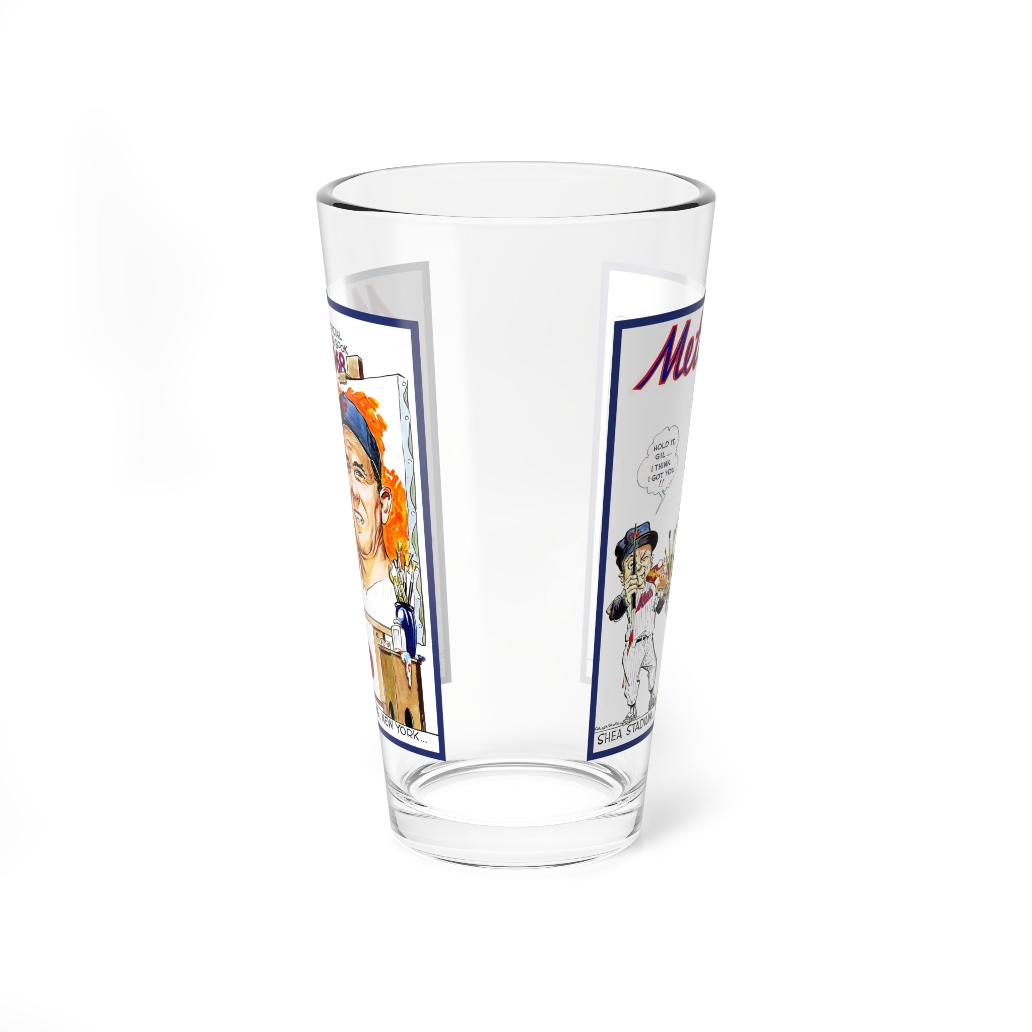 Mixing Glass, 16oz - 1968 New York Mets Baseball - Gil Hodges, Vintage Sports Barware, Gift for Baseball Fans, Sports Memorabilia Decor,