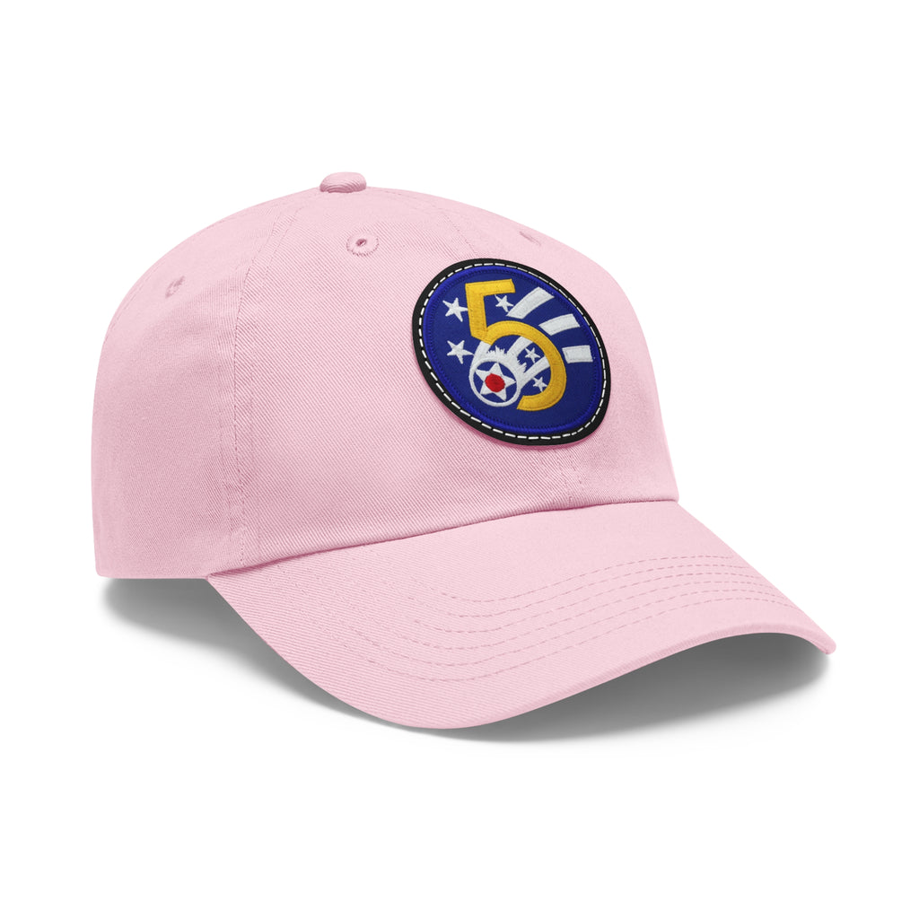 Army Fifty Air Force -  Patch - Dad Hat with Leather Patch (Round)