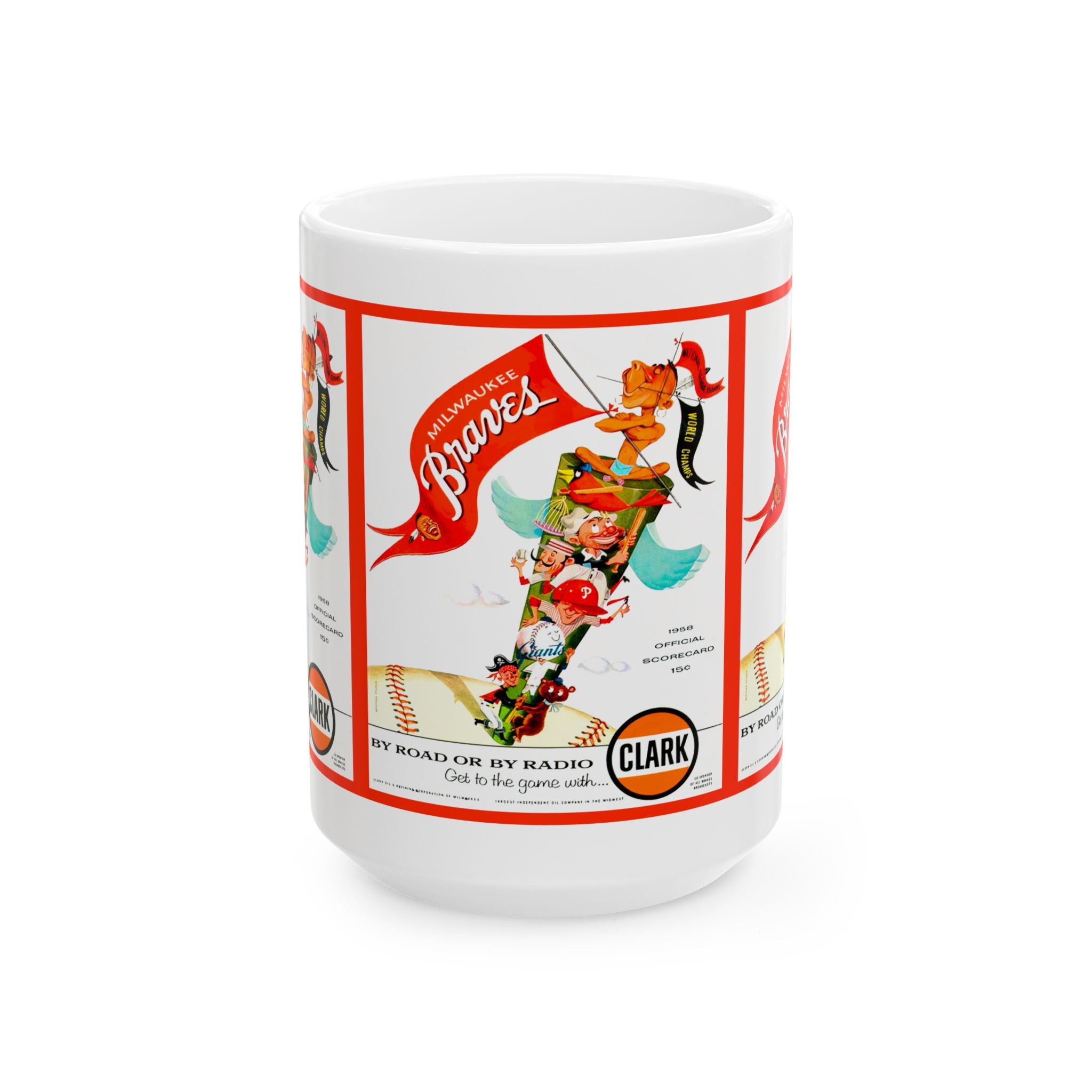 Ceramic Mug, 1958 Milwaukee Braves Baseball World Champions, Baseball Fan Gift, Sports Memorabilia, World Series Commemorative Cup, Baseball
