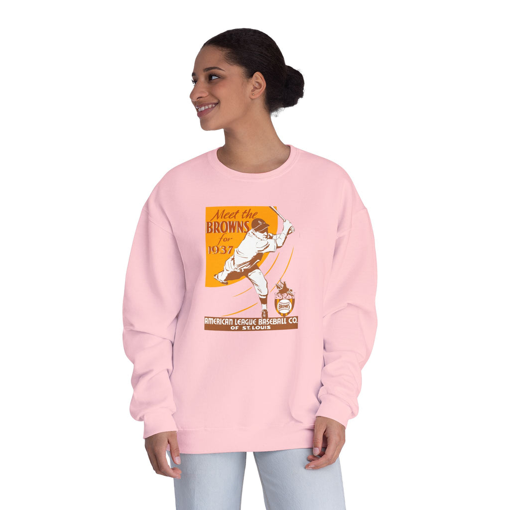 1937 Vintage St. Louis Browns Baseball Media Guide Cover - Unisex NuBlend® Crewneck Sweatshirt