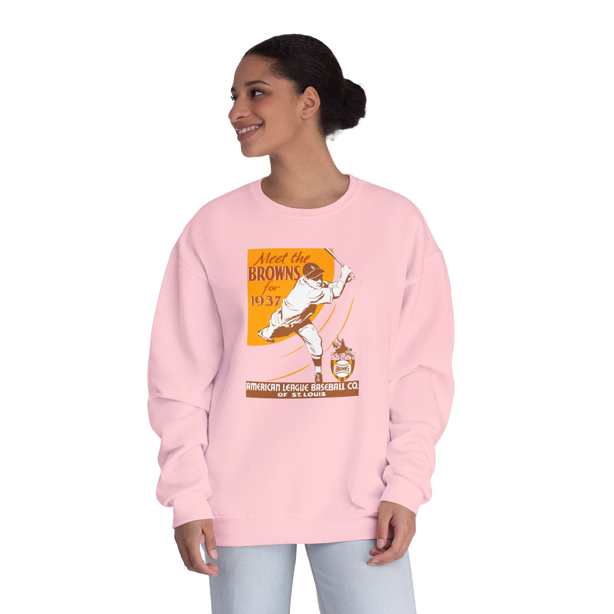 1937 Vintage St. Louis Browns Baseball Media Guide Cover - Unisex NuBlend® Crewneck Sweatshirt