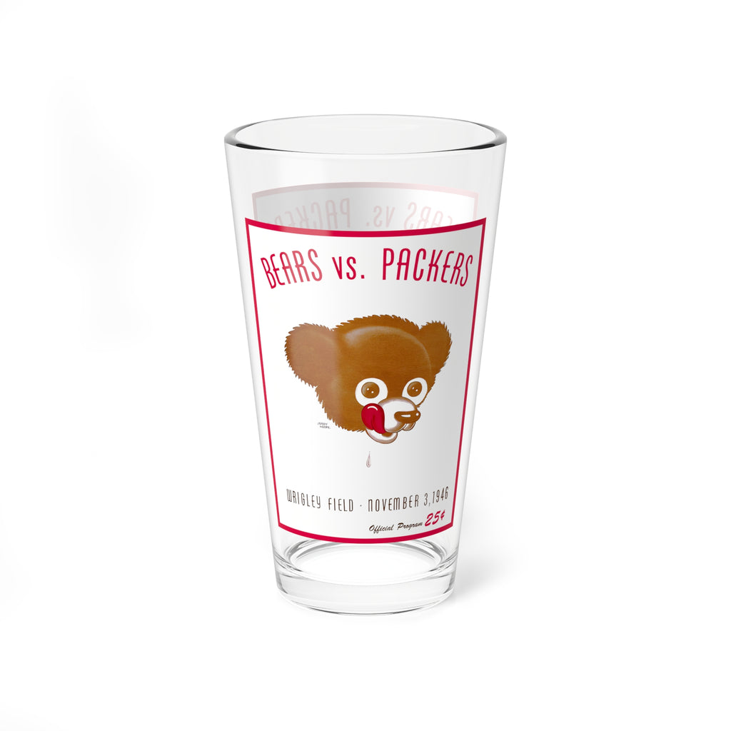 1946 Bears vs Packers Wrigley Field Football Mixing Glass, 16oz