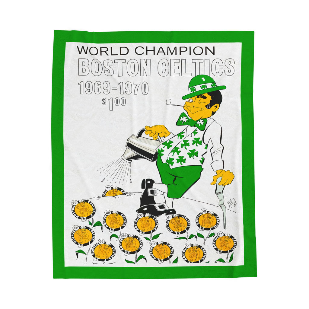 1969-1970 Boston Celtics Velveteen Plush Blanket – World Champion