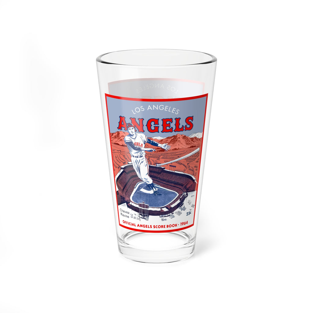 Mixing Glass, 16oz 1964 Baseball Los Angeles Angels - Chavez Ravine, Vintage Sports Barware, Baseball Memorabilia, Baseball Collectible