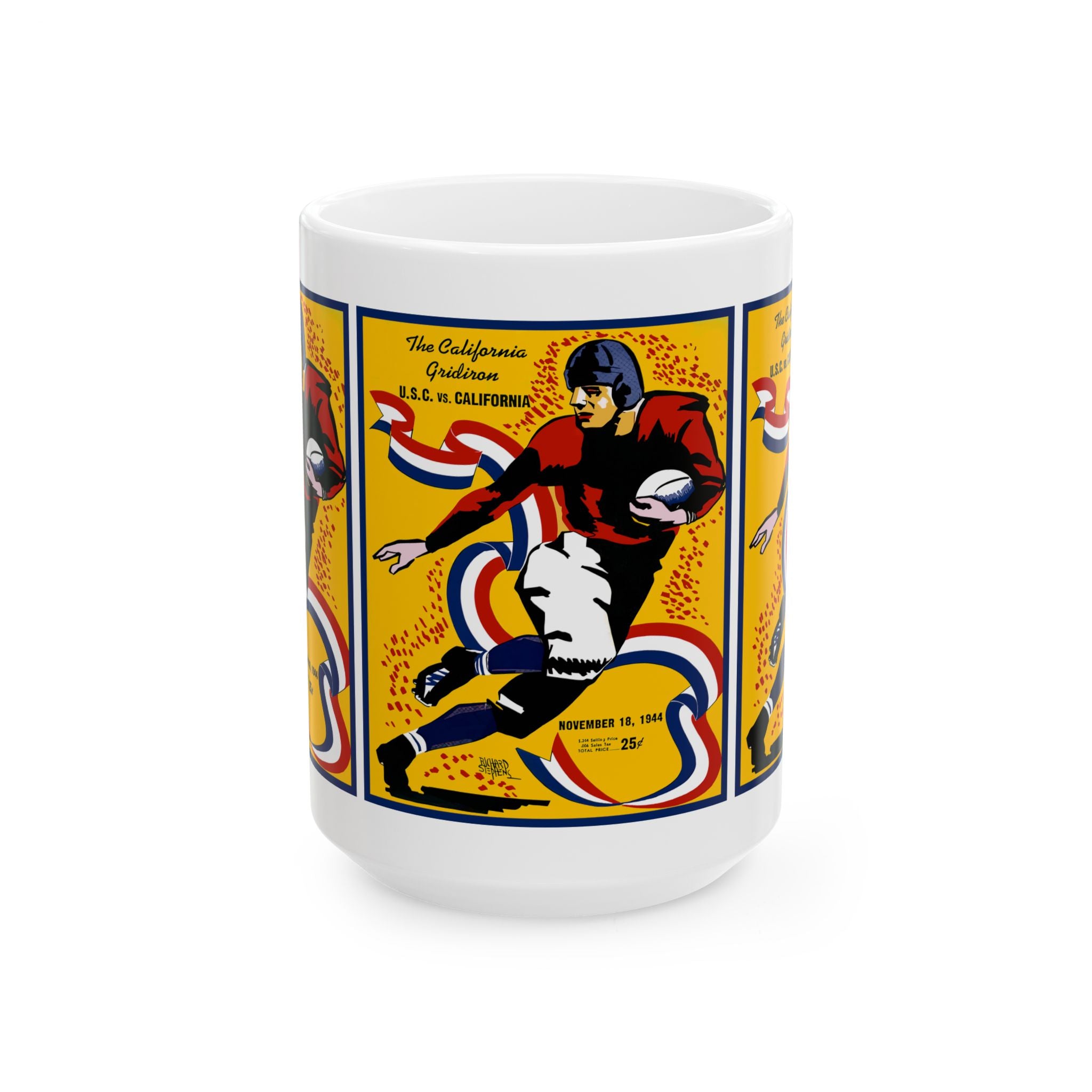 1944 Football Southern California - California Retro Football Poster Ceramic Mug  (11oz/15oz)