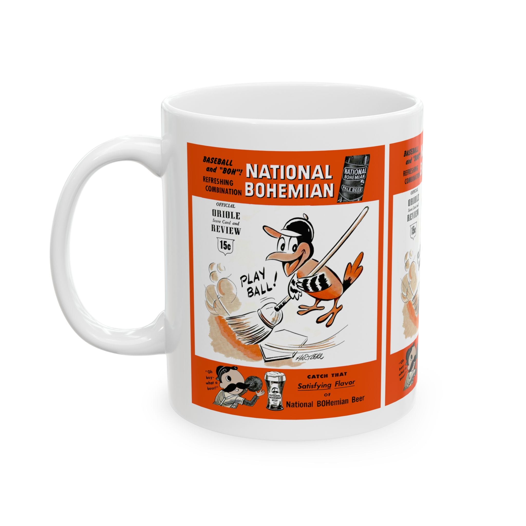 1955 Baltimore Orioles Baseball Ceramic Mug, Vintage Baseball Team Collector Cup, Baseball Fan Gift, Sports Memorabilia, Father's Day Gift,
