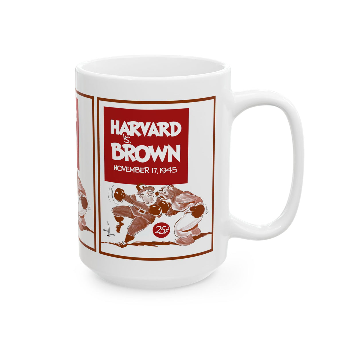 1945 Vintage Harvard vs Brown Football Ceramic Mug — 11oz & 15oz