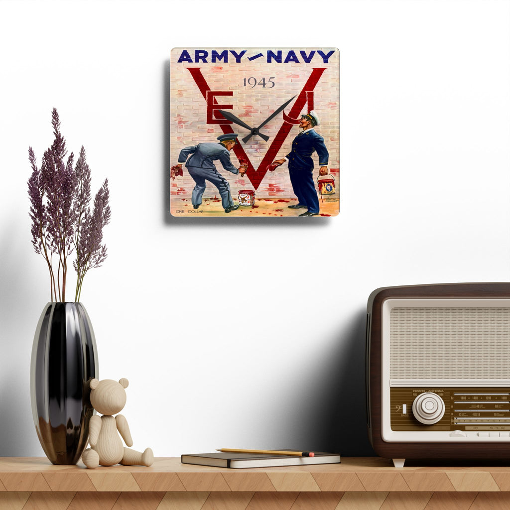 1945 Vintage Army-Navy Football VE-VJ Program Cover - Acrylic Wall Clock