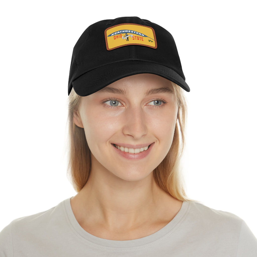 1937 Vintage Northeastern - Ohio State Football - Dad Hat with Leather Patch (Rectangle)
