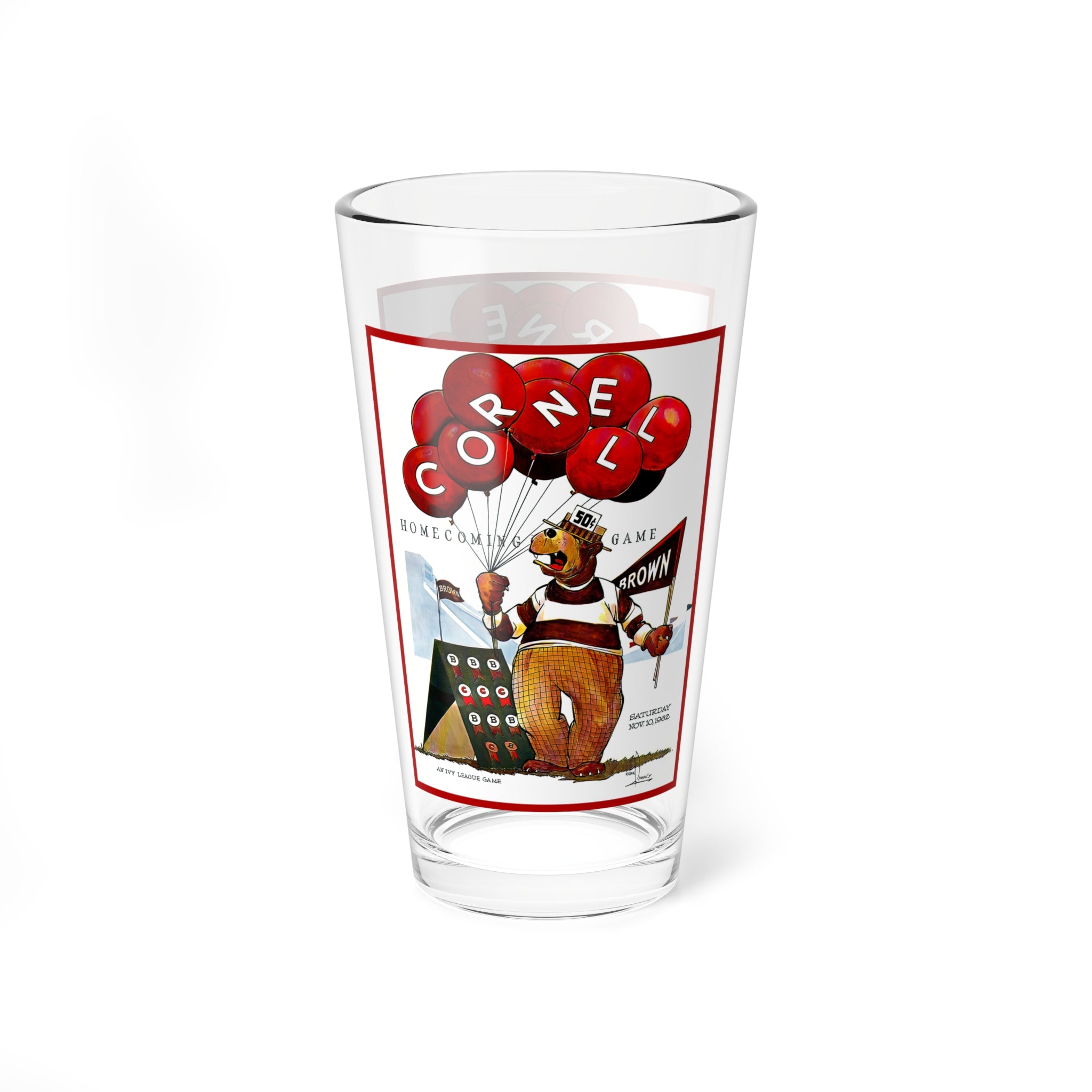 1962 Brown - Cornell Football Mixing Glass — 16oz