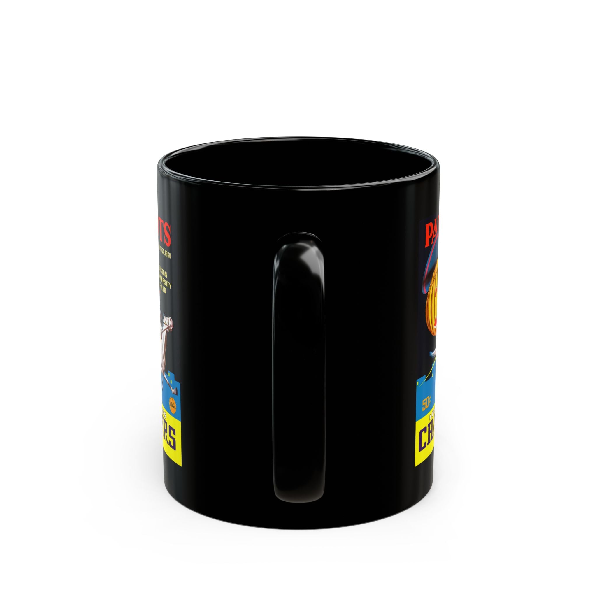 1960 Vintage Los Angeles Chargers - Boston Patriots Football Program Cover - Black Mug 11 oz