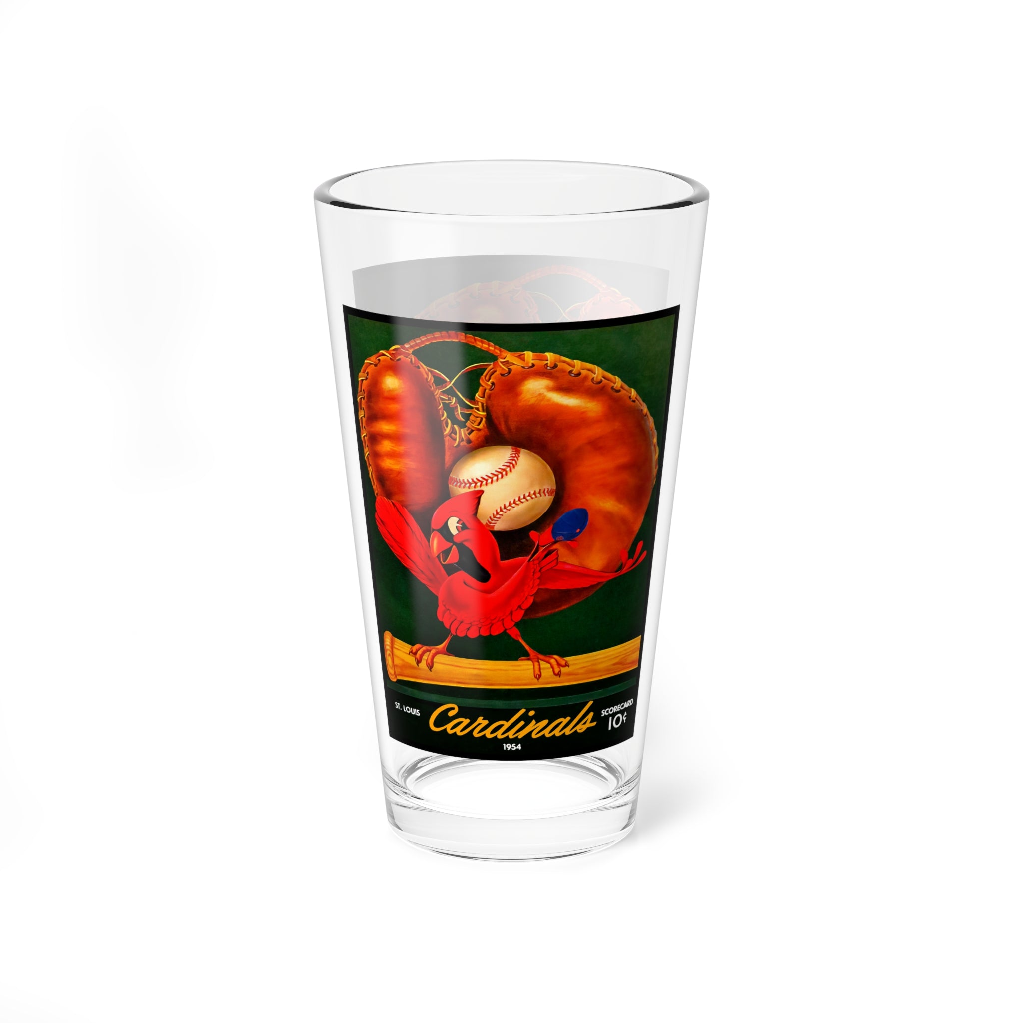 1954 Baseball Cardinals Mixing Glass, 16oz