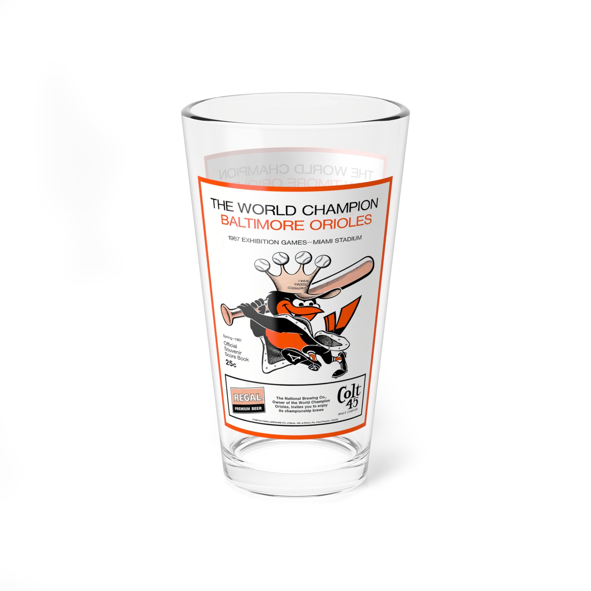 Mixing Glass, 16oz - 1967 Baseball Baltimore Orioles Spring Training, Sports Fan Gift, Orioles Memorabilia, Baseball Lover Present, Vintage