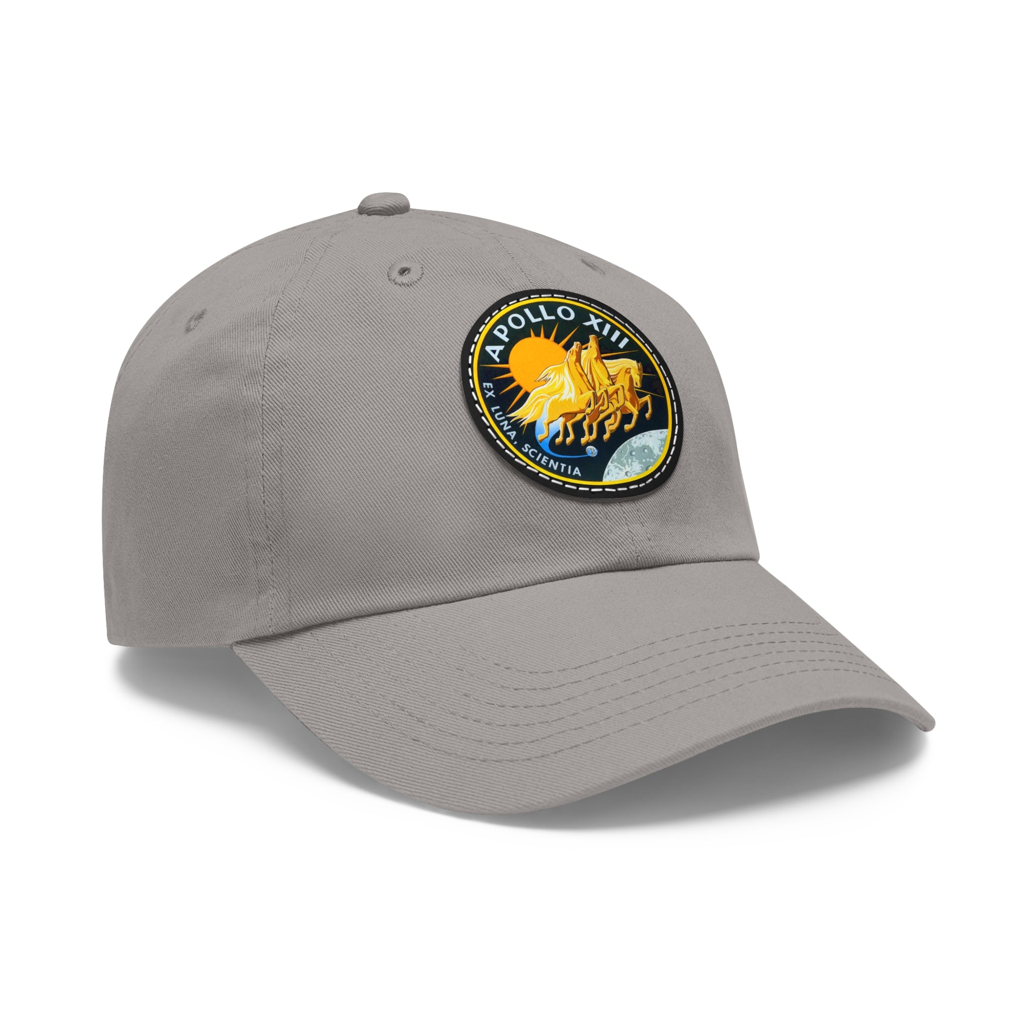 NASA Apollo 13 - Flight Patch - Dad Hat with Leather Patch (Round)