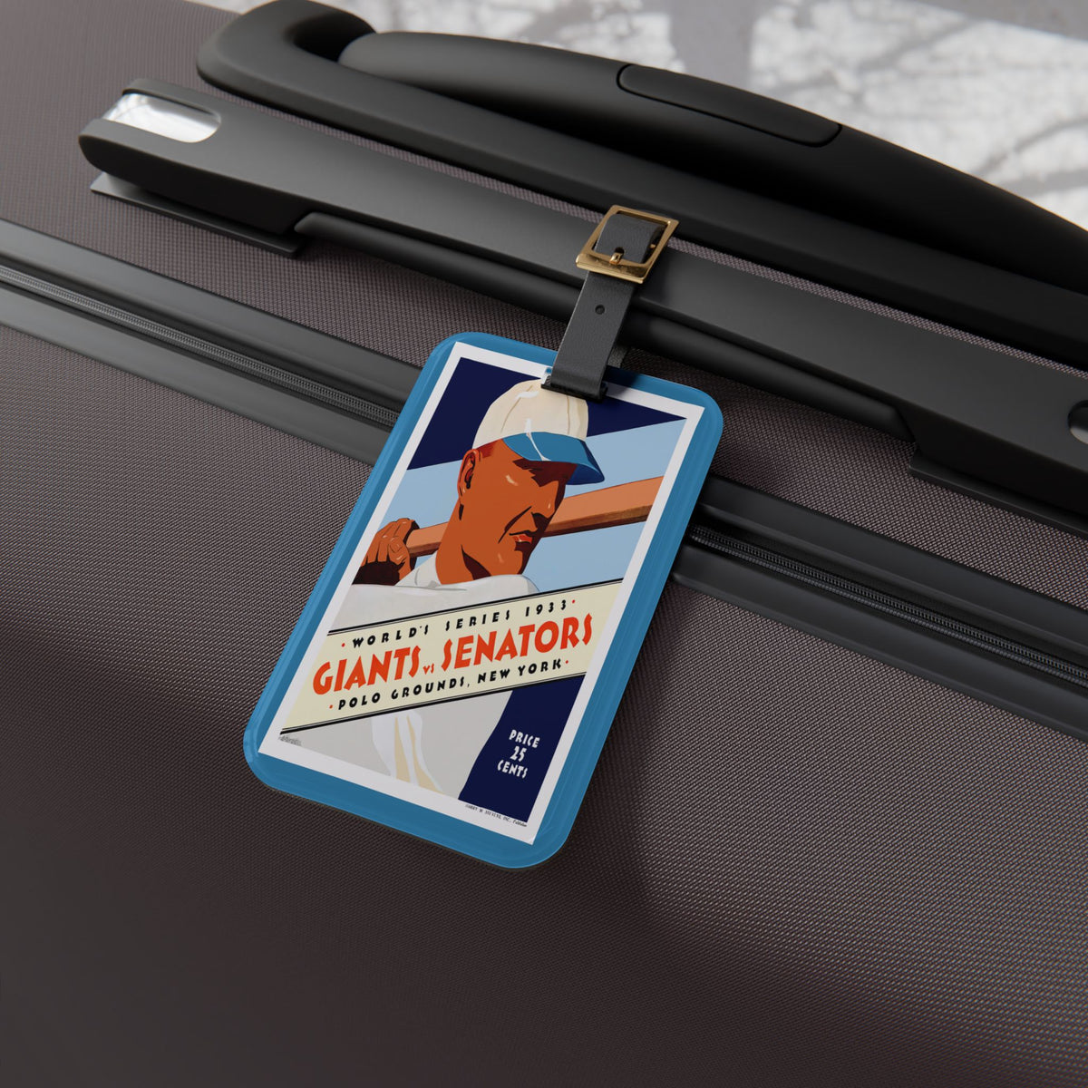 1933 Baseball World Series Giants - Senators Program Luggage Tag  - Retro Sports Travel ID