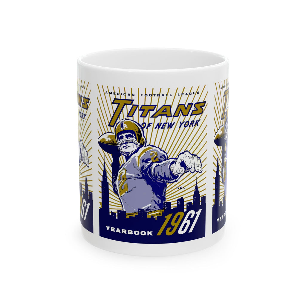 1961 Vintage New York Titans Football Yearbook Cover - - Ceramic Mug, 11oz
