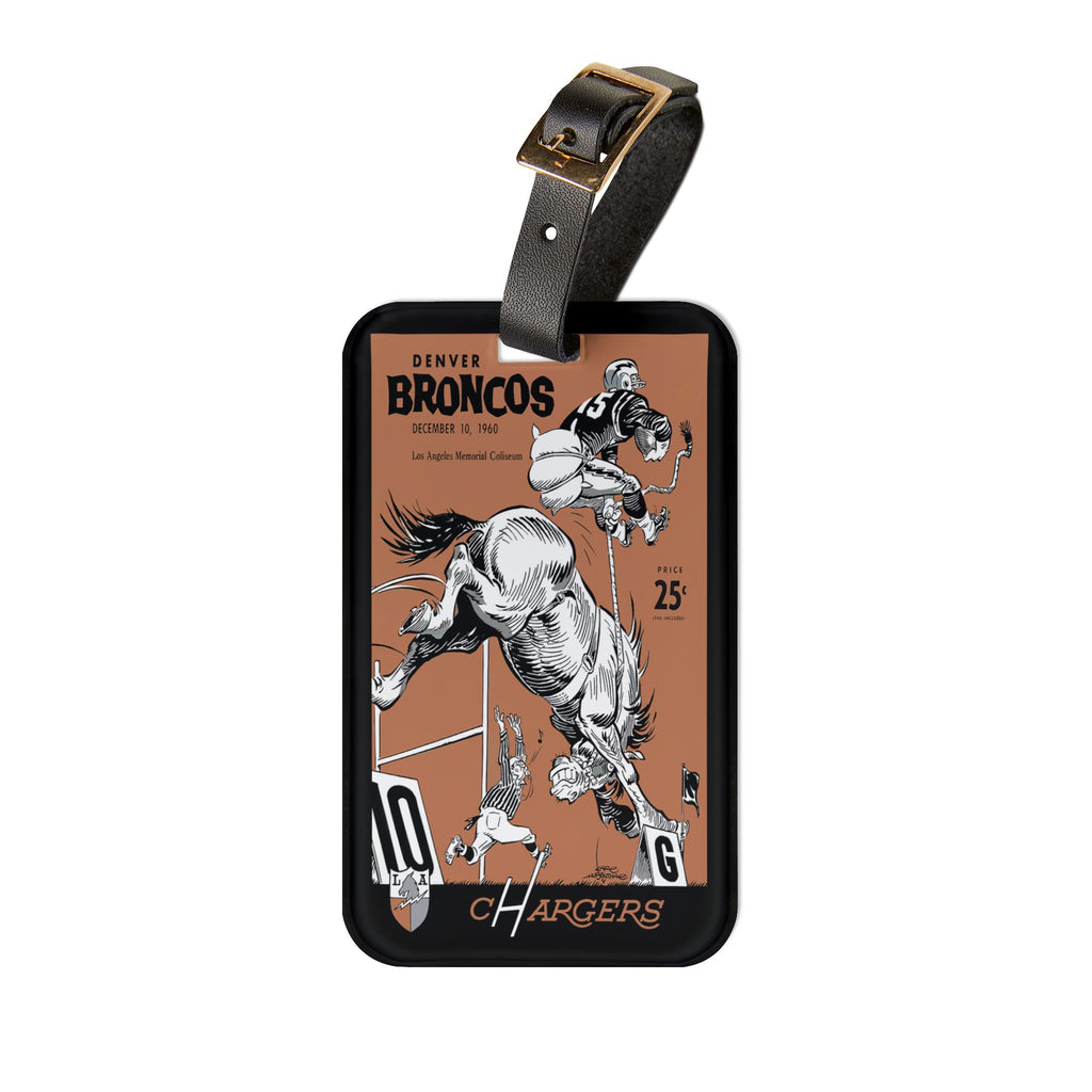 1960 Broncos vs Chargers Football Luggage Tag
