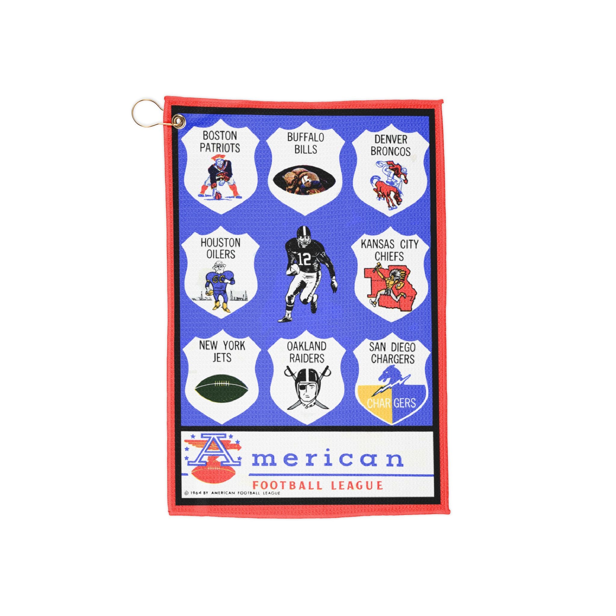 Vintage 1964 Football American Football League Golf Towel, Sports Towel, Golf Accessory, Golf Gift, Golf Decor, Football Memorabilia