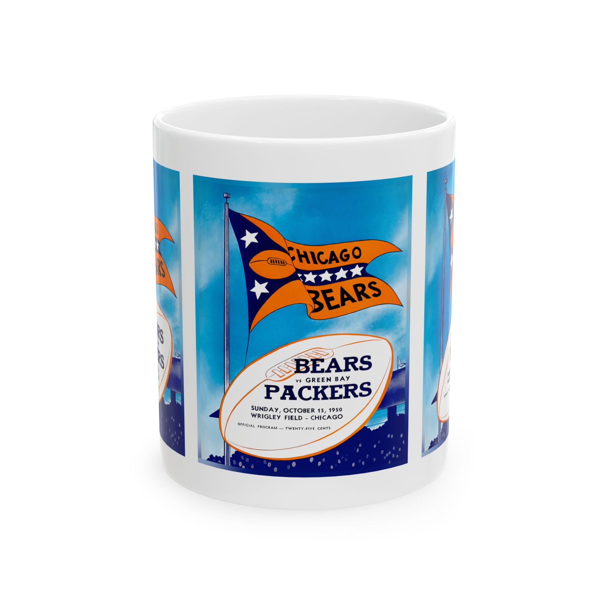1950 Vintage Chicago Bears - Green Bay Packers Football Program Cover - Ceramic Mug, 11oz