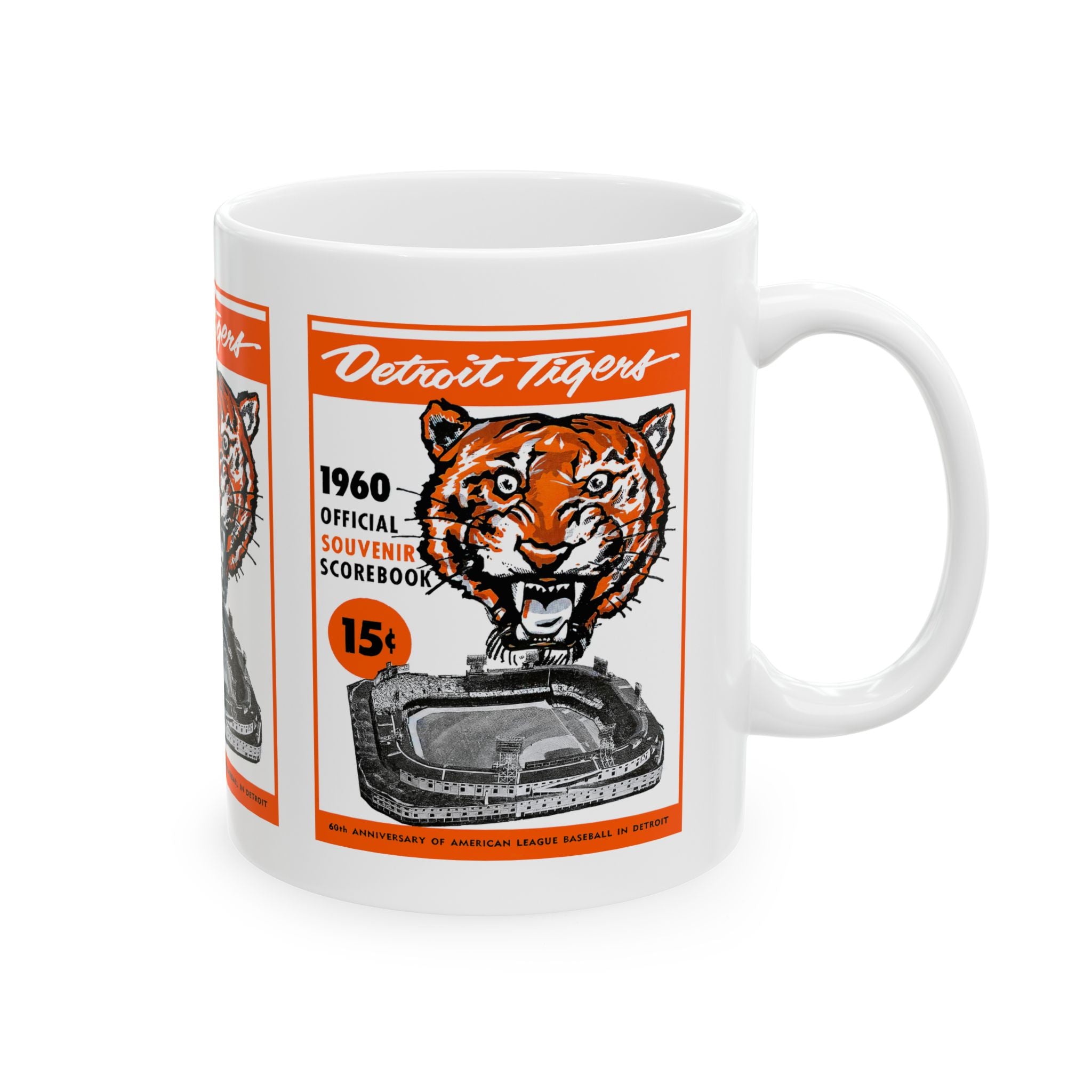 1960 Vintage Detroit Tigers - Tiger Stadium Program Cover - Ceramic Mug, 11oz