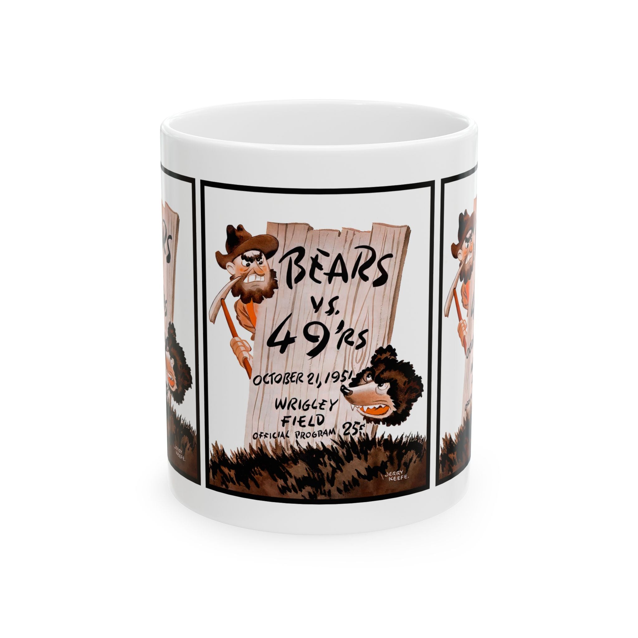 Vintage Football Bears- 49ers Ceramic Mug, Sports Fan Gift, Team Rivalry, 11oz 15oz Cup, Retro Design, Football Lover Gift
