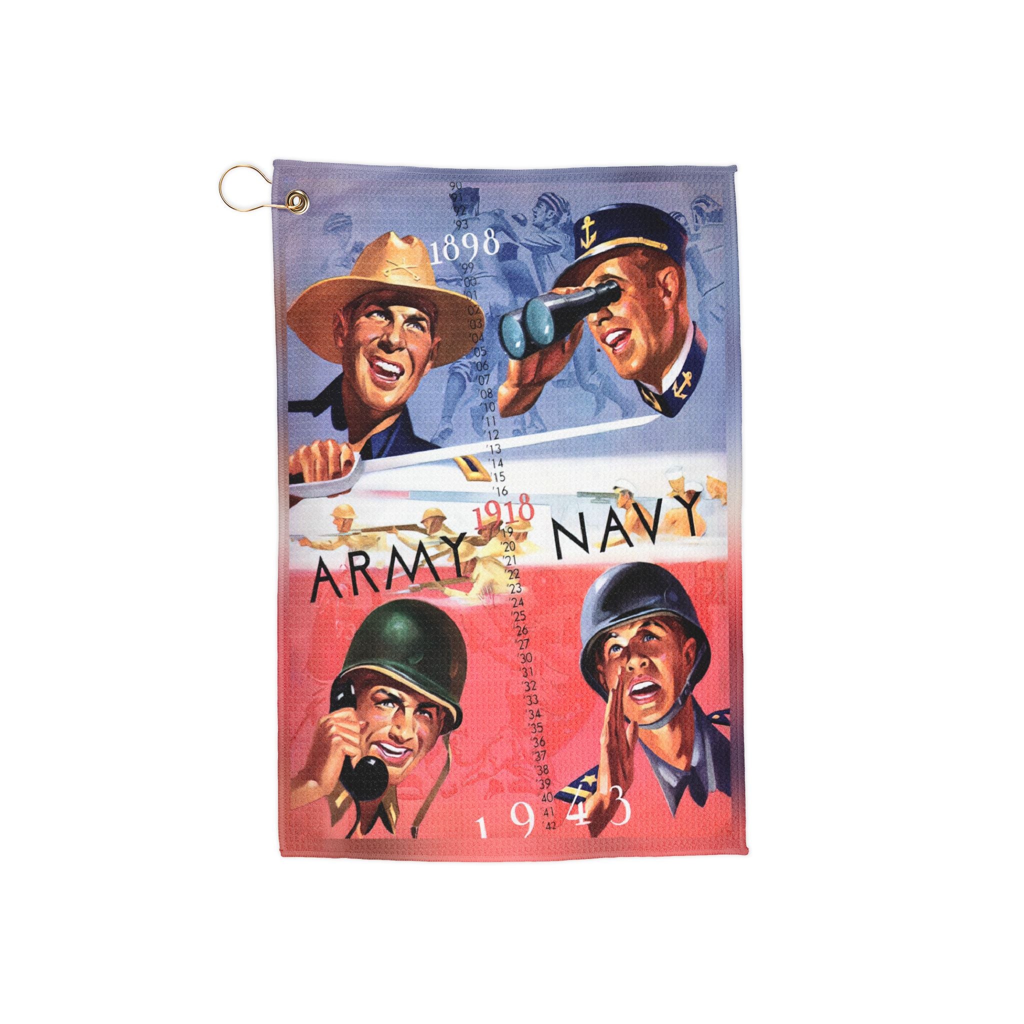 Sports Towel, Vintage 1943 Football Army-Navy Design, Golf Towel Gift, Golfer Accessories, Golfing Present, Unique Golfers Gift, Golf Lover