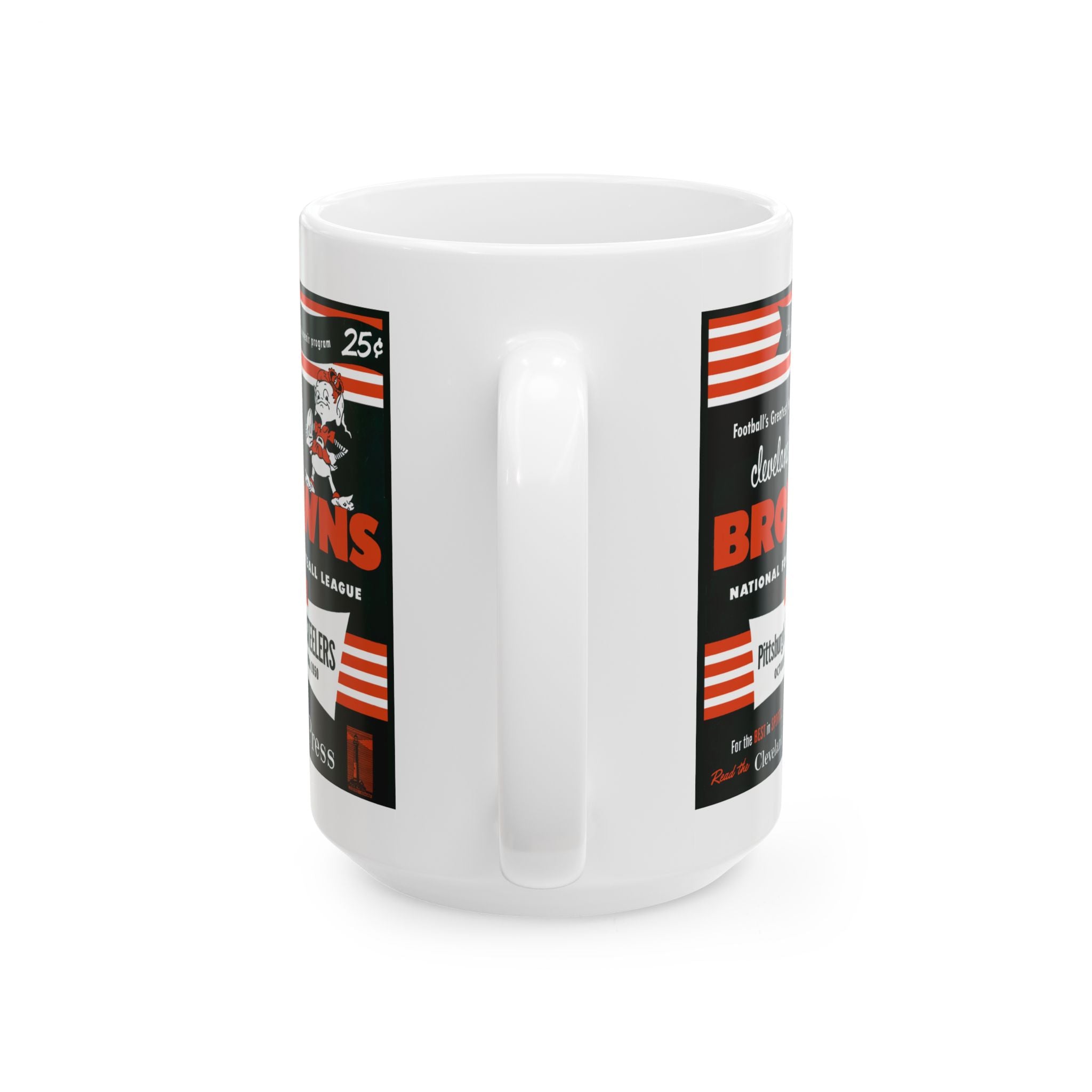 Football Rivalry Ceramic Mug, 1950 Vintage Browns Steelers Game Day Cup, Sports Fan Gift, Tailgate Party Decor, Coffee Tea Mugs
