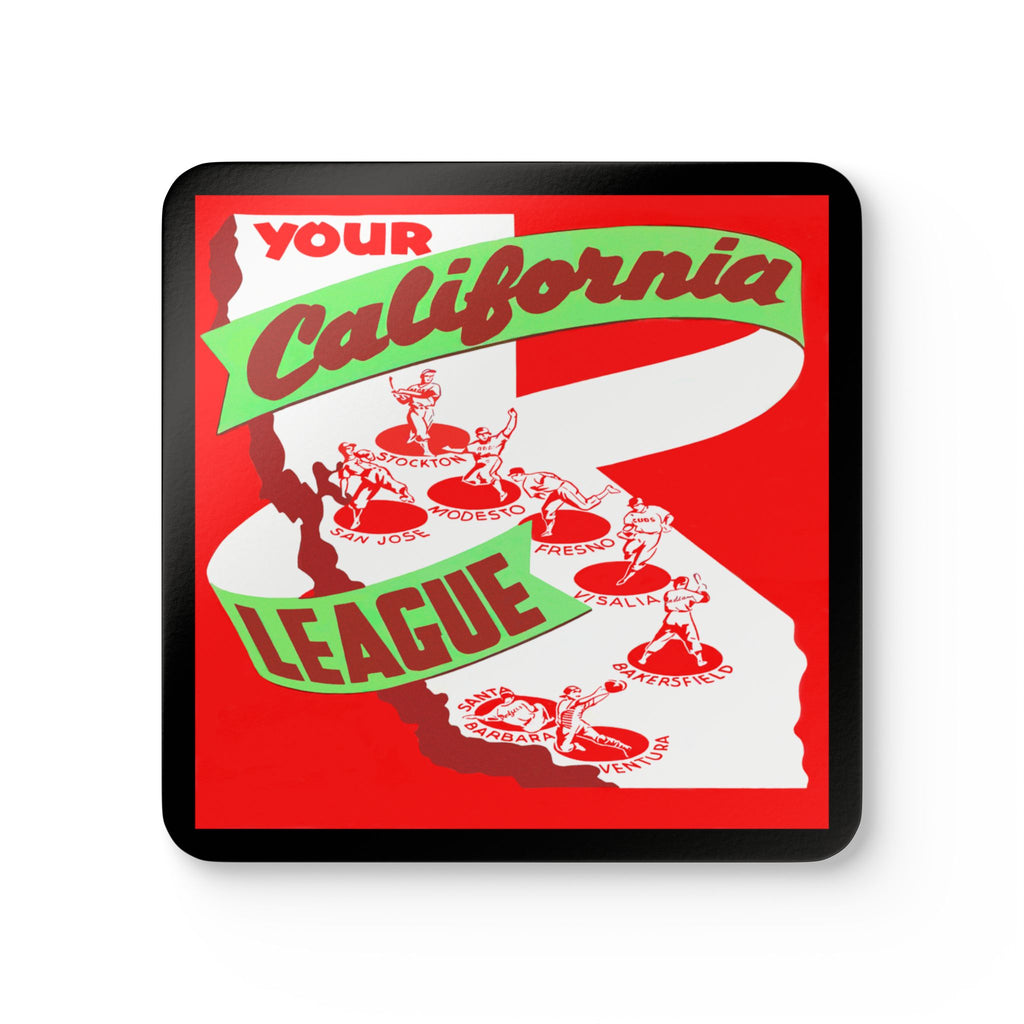 California League Memorabilia, 1949 Baseball - Corkwood Coaster Set