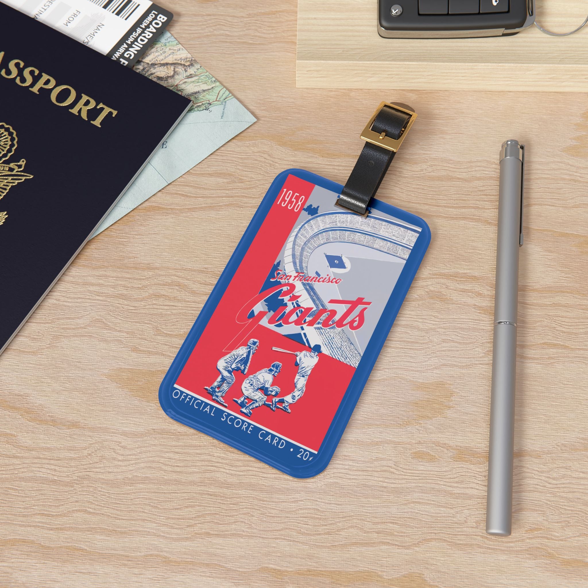 1958 San Francisco Baseball Luggage Tag | Vintage Baseball Travel ID