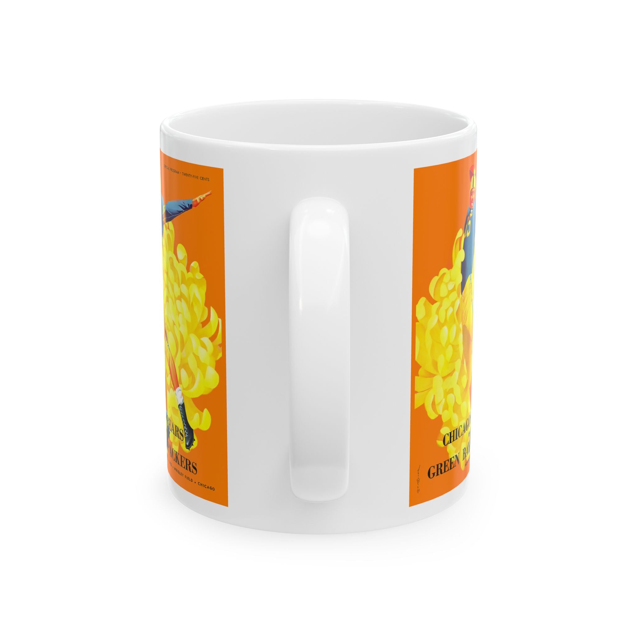 Vintage Football Ceramic Mug, Green Bay Packers Chicago Bears, Sports Fan Gift, Retro Sports Coffee Cup, Fotball Team Rivalry Mug